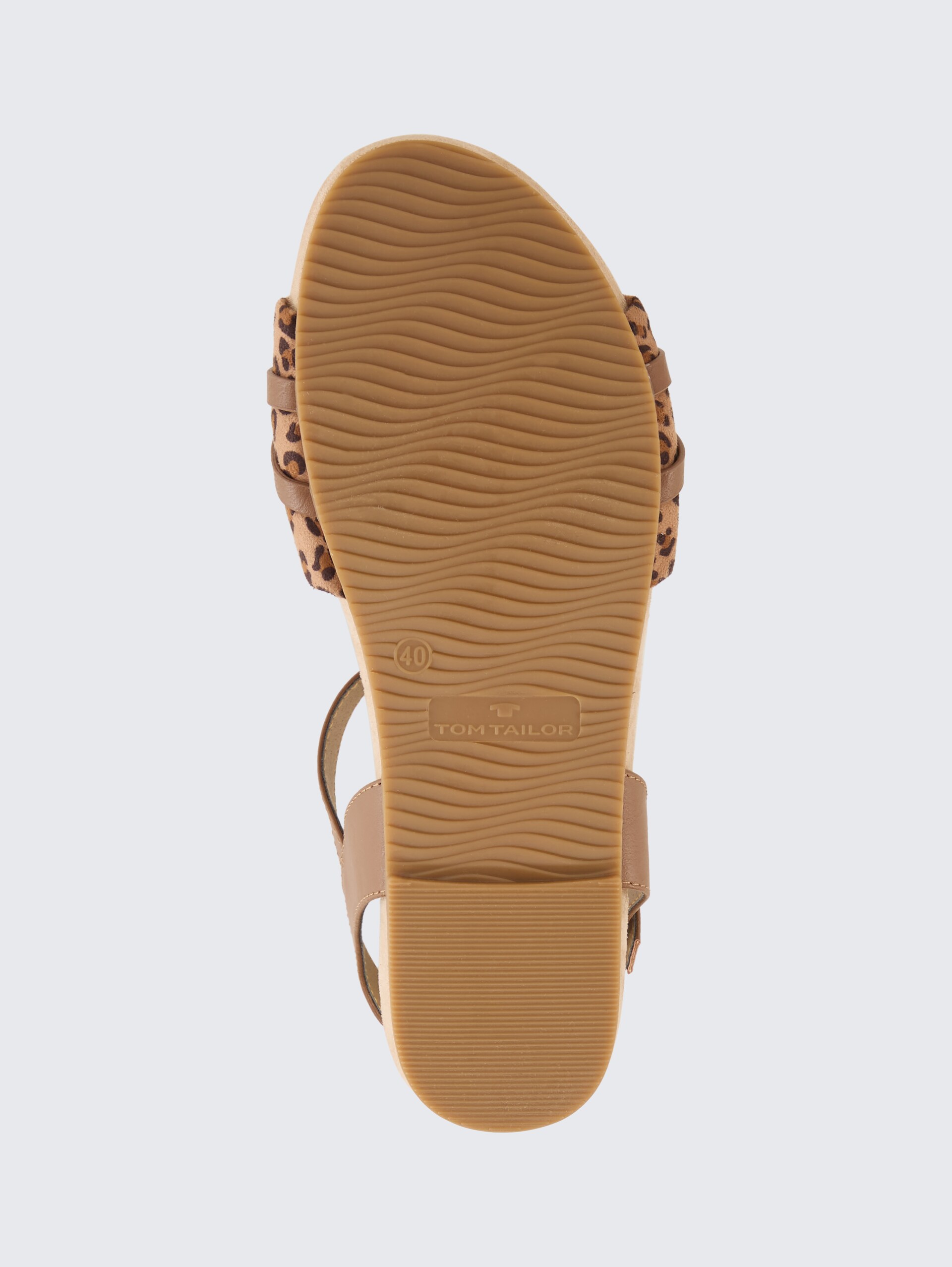 Flache Sandalen mit Animal-Print - mud - Produkt-Ansicht Sohle