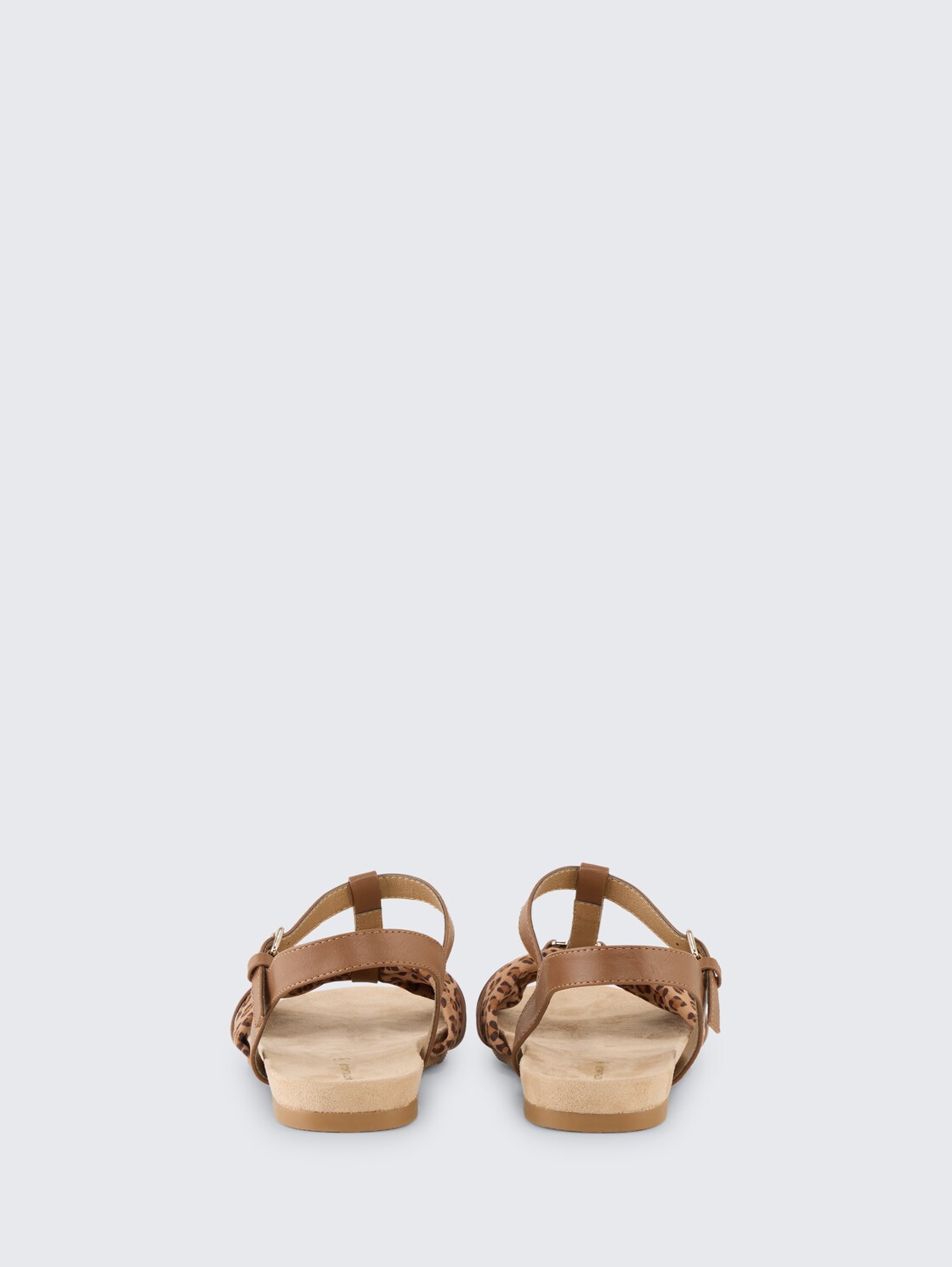 Flache Sandalen mit Animal-Print - mud - Produkt-Rückansicht