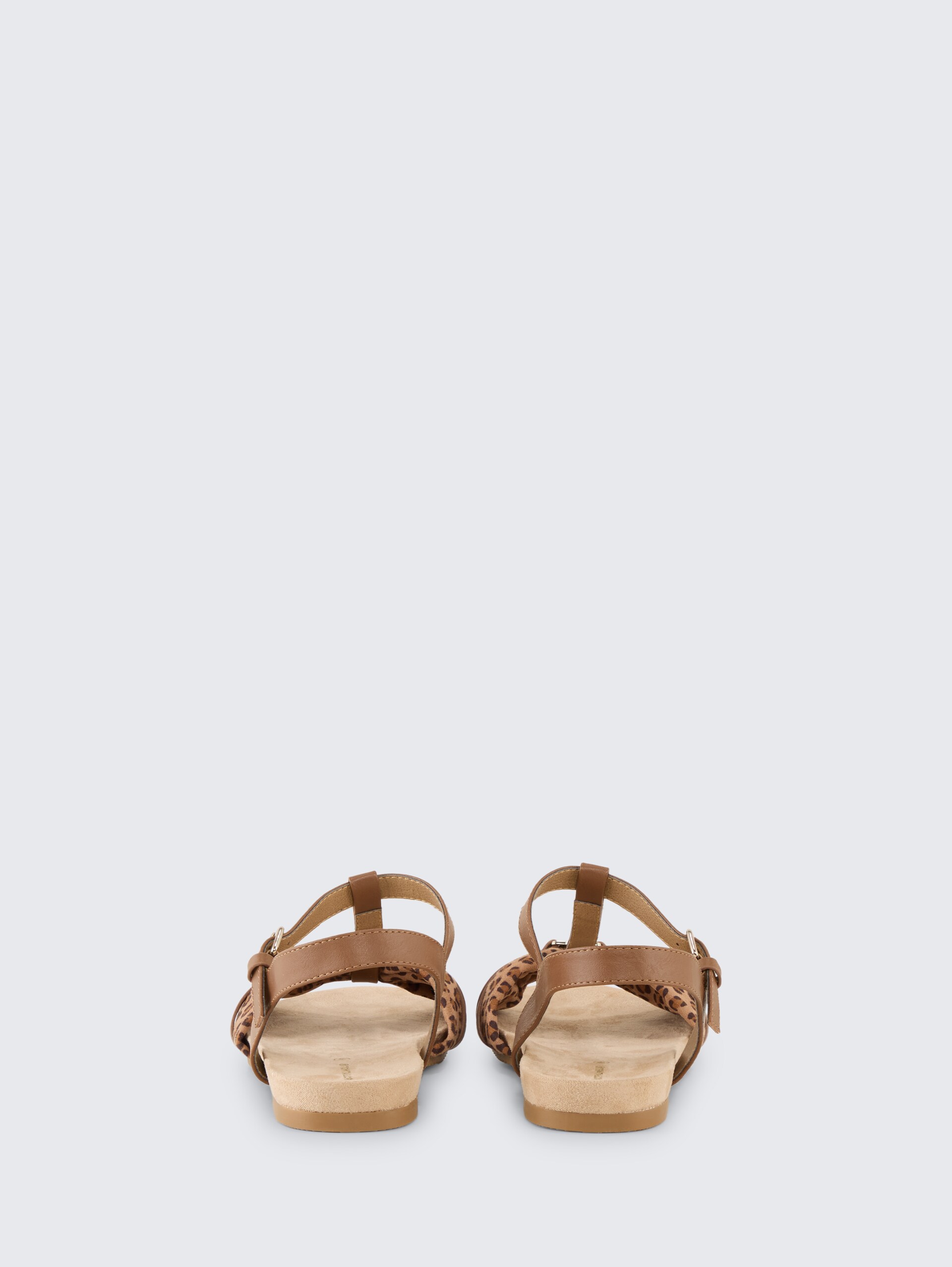 Flache Sandalen mit Animal-Print - mud - Produkt-Rückansicht