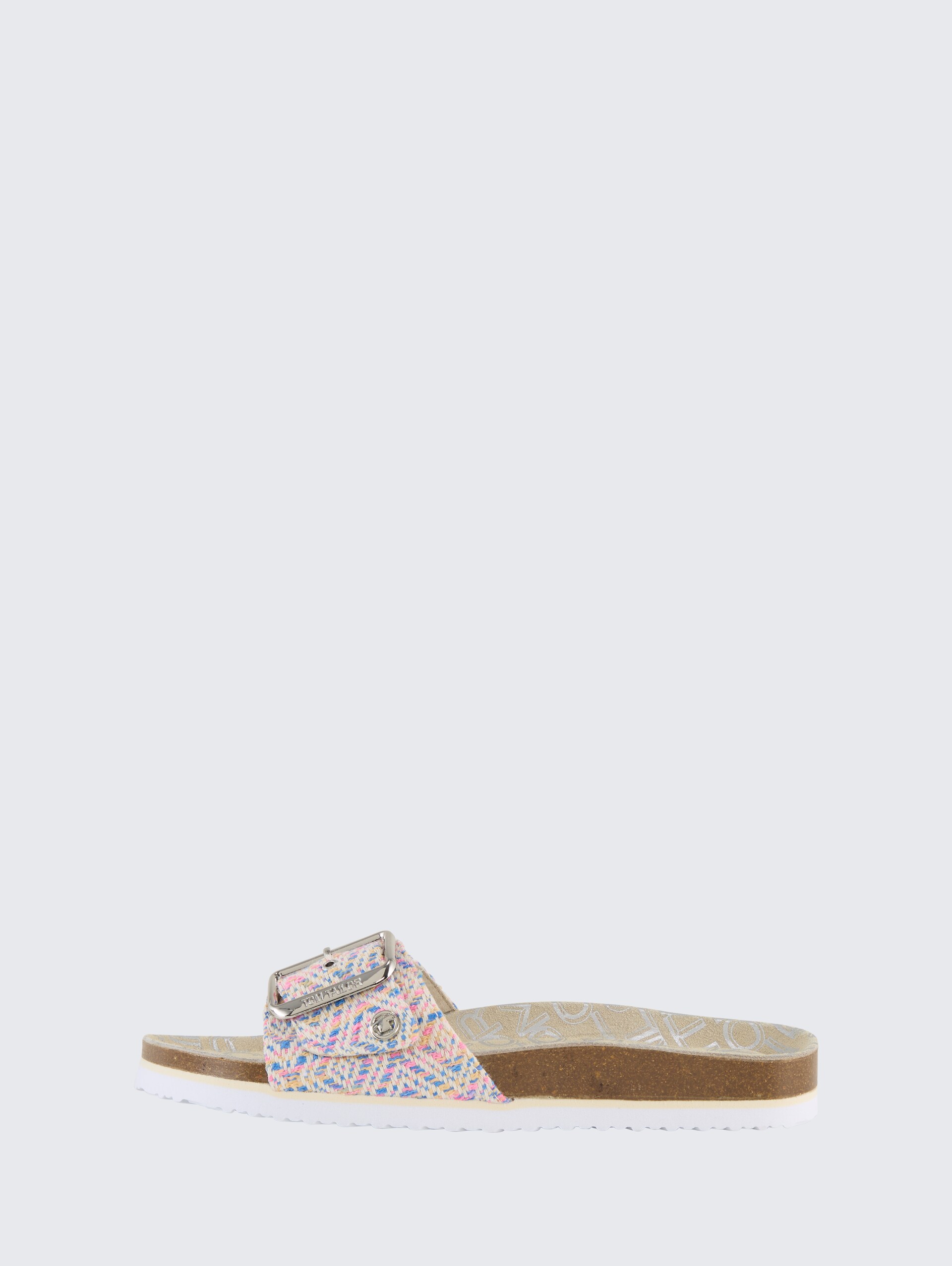 Flache Sandalen mit Flechtmuster - blue-multi - seitliche Produkt-Ansicht