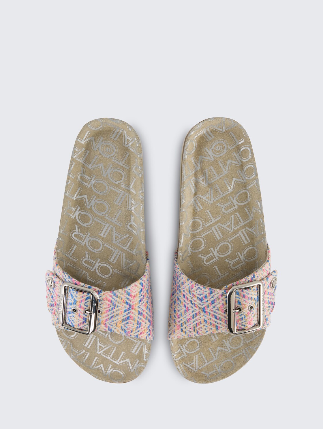 Flache Sandalen mit Flechtmuster - blue-multi - Produkt-Ansicht von oben 