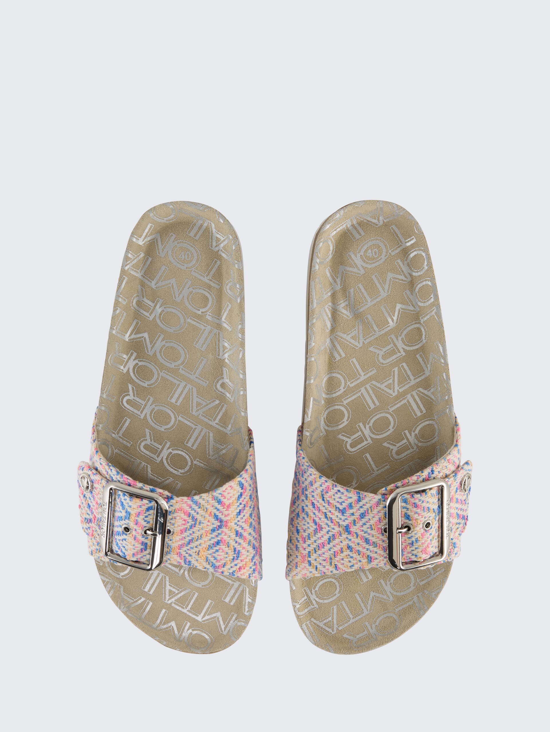 Flache Sandalen mit Flechtmuster - blue-multi - Produkt-Ansicht von oben 