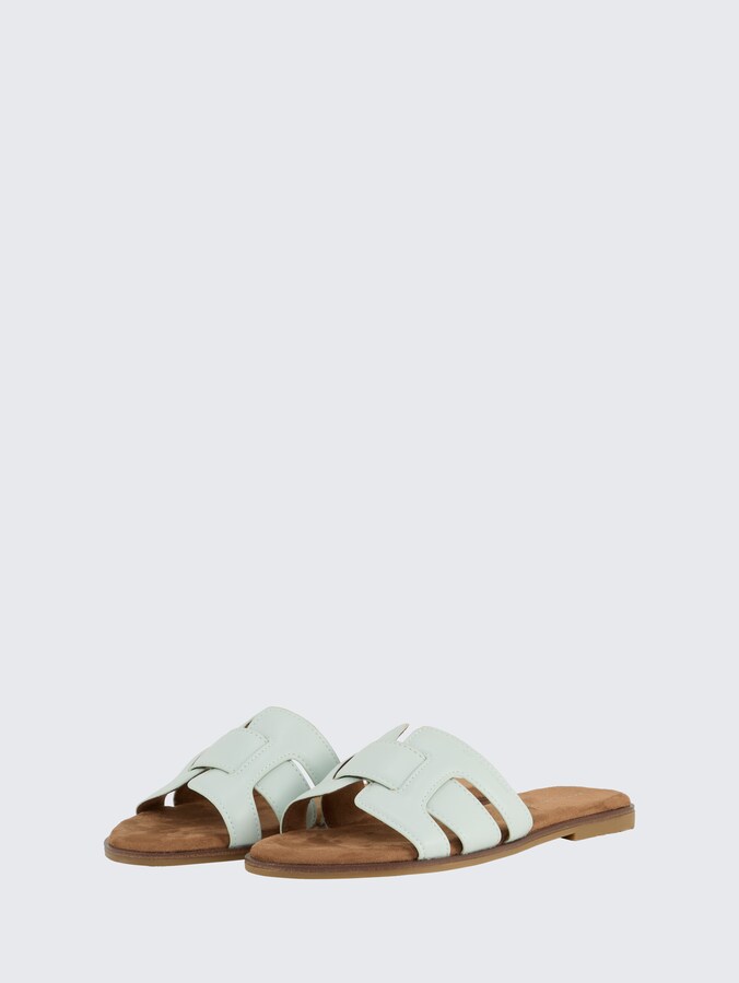 Flat sandals with soft soles by Women, mint