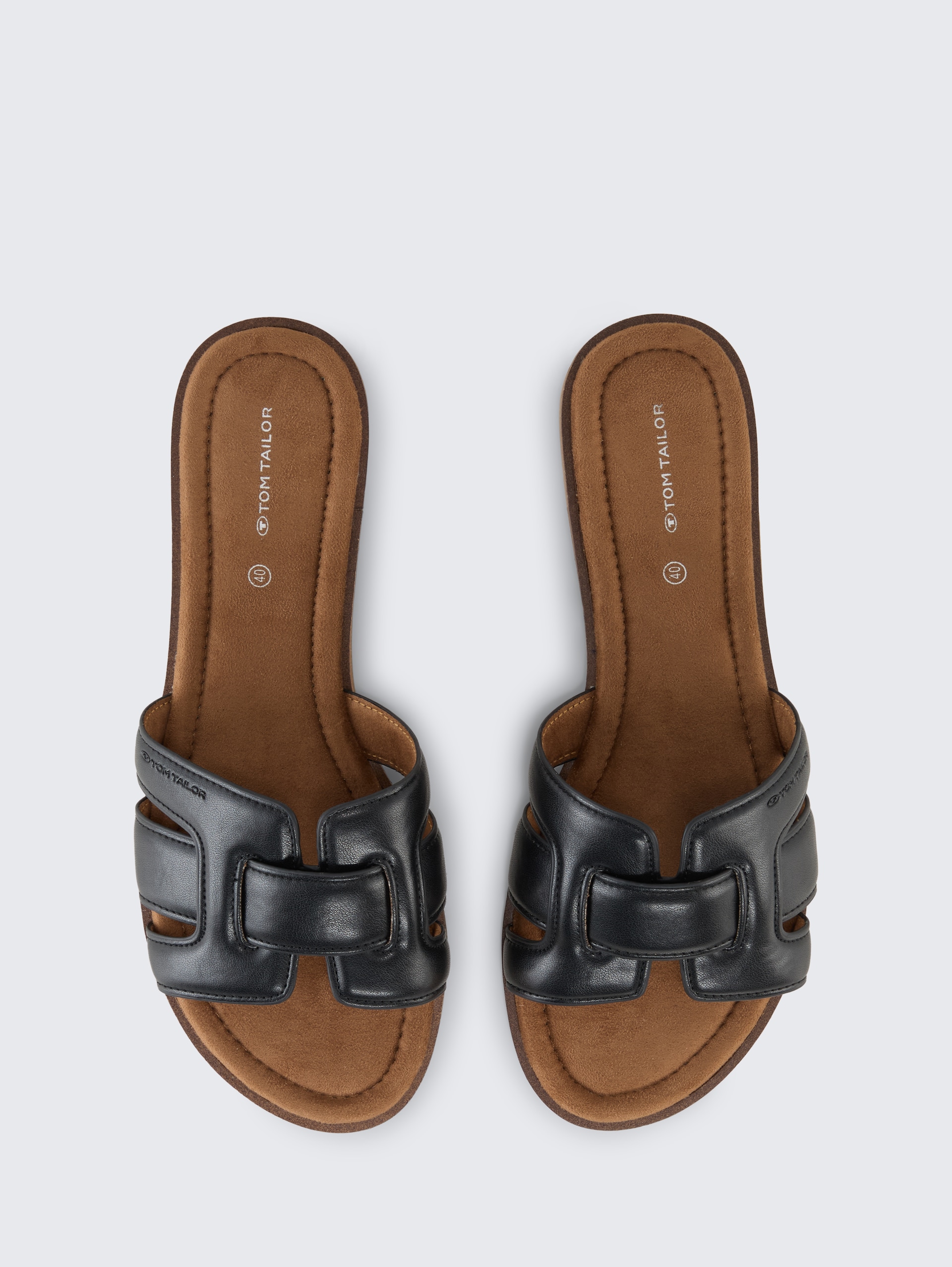 Flache Sandalen mit weicher Sohle - black - Produkt-Ansicht von oben 