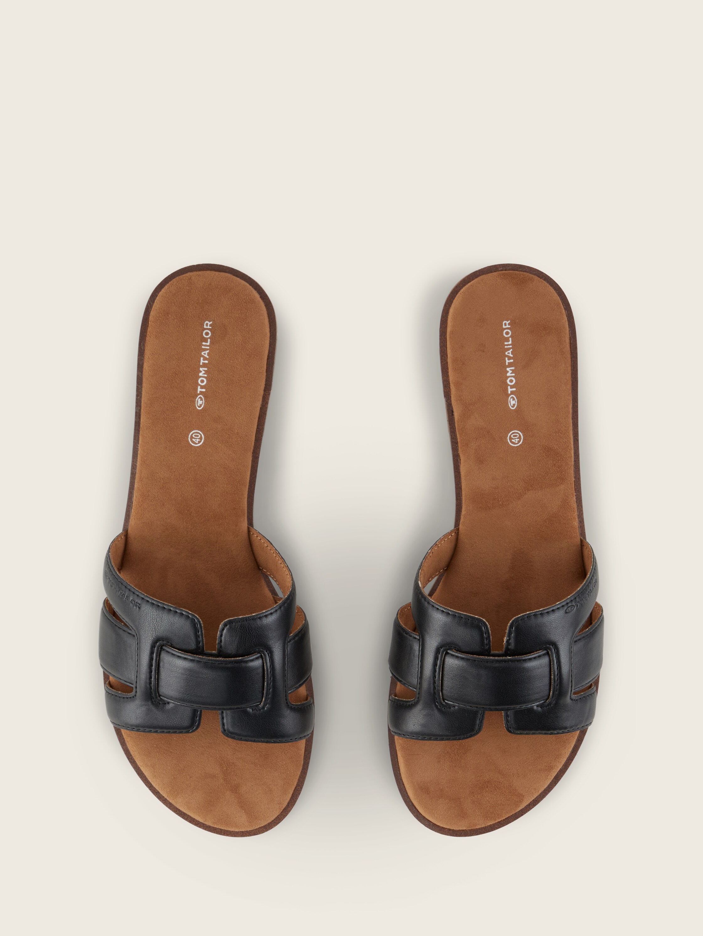 Flache Sandalen mit weicher Sohle - black - Produkt-Ansicht von oben 