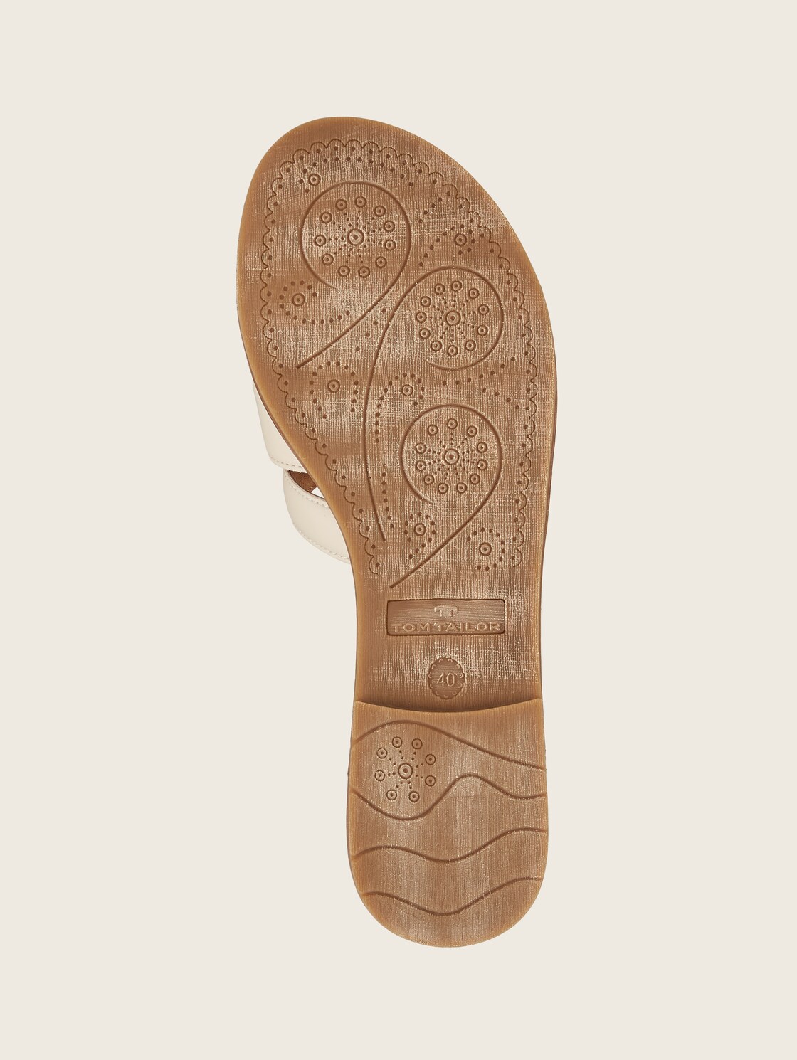 Flache Sandalen mit weicher Sohle - cream - Produkt-Ansicht Sohle