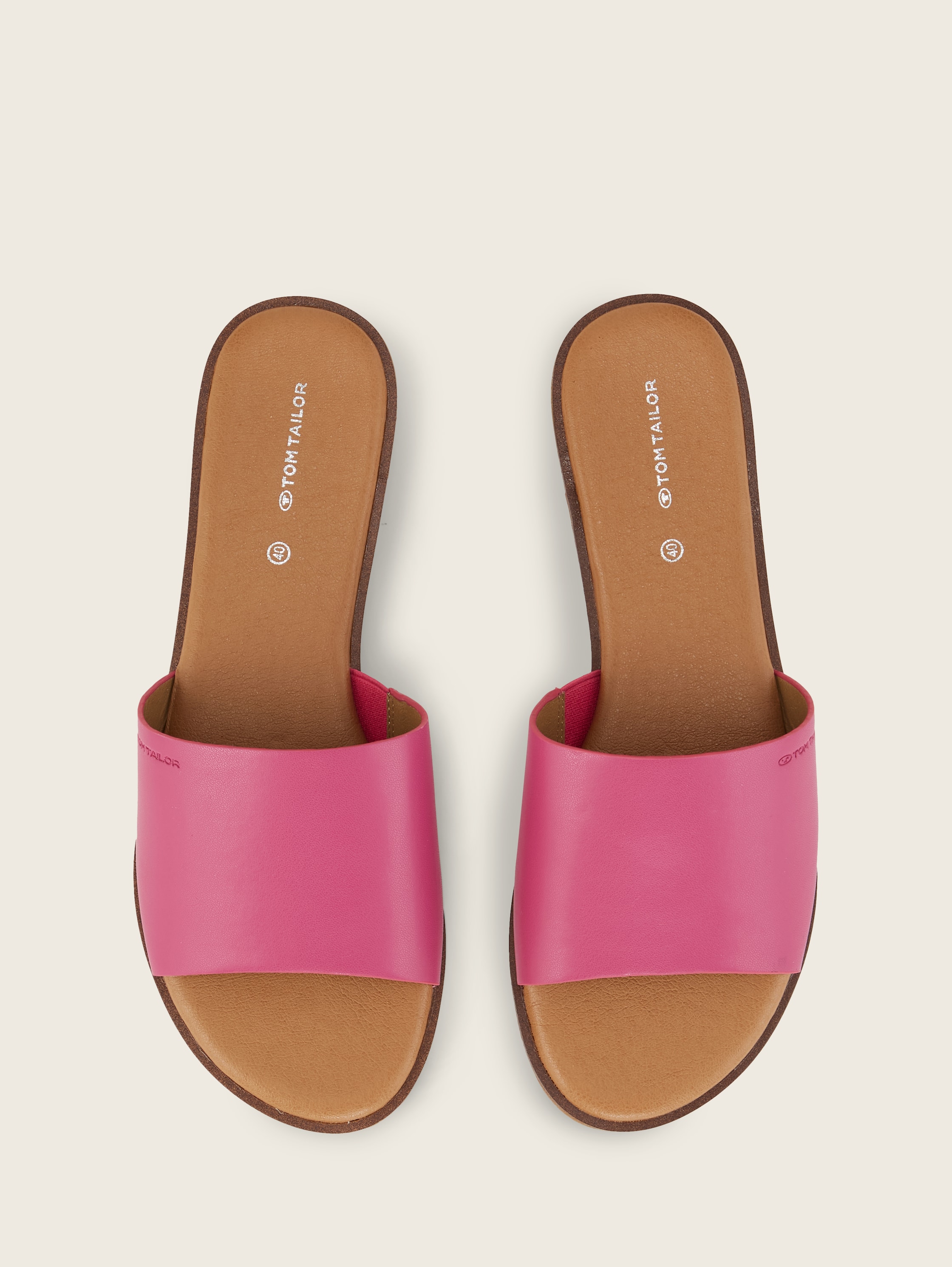 Pantolette aus hochwertigem Kunstleder - dkpink -