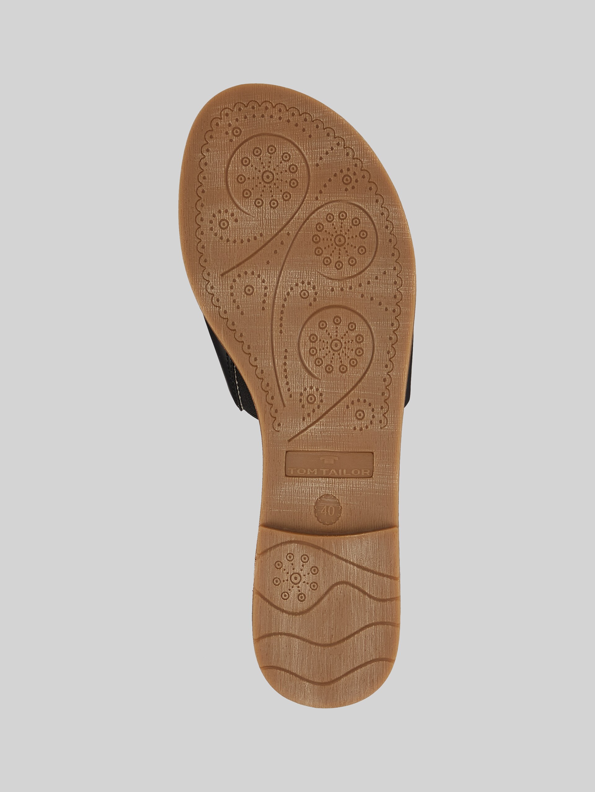 Pantolette aus hochwertigem Kunstleder - black - Produkt-Ansicht Sohle