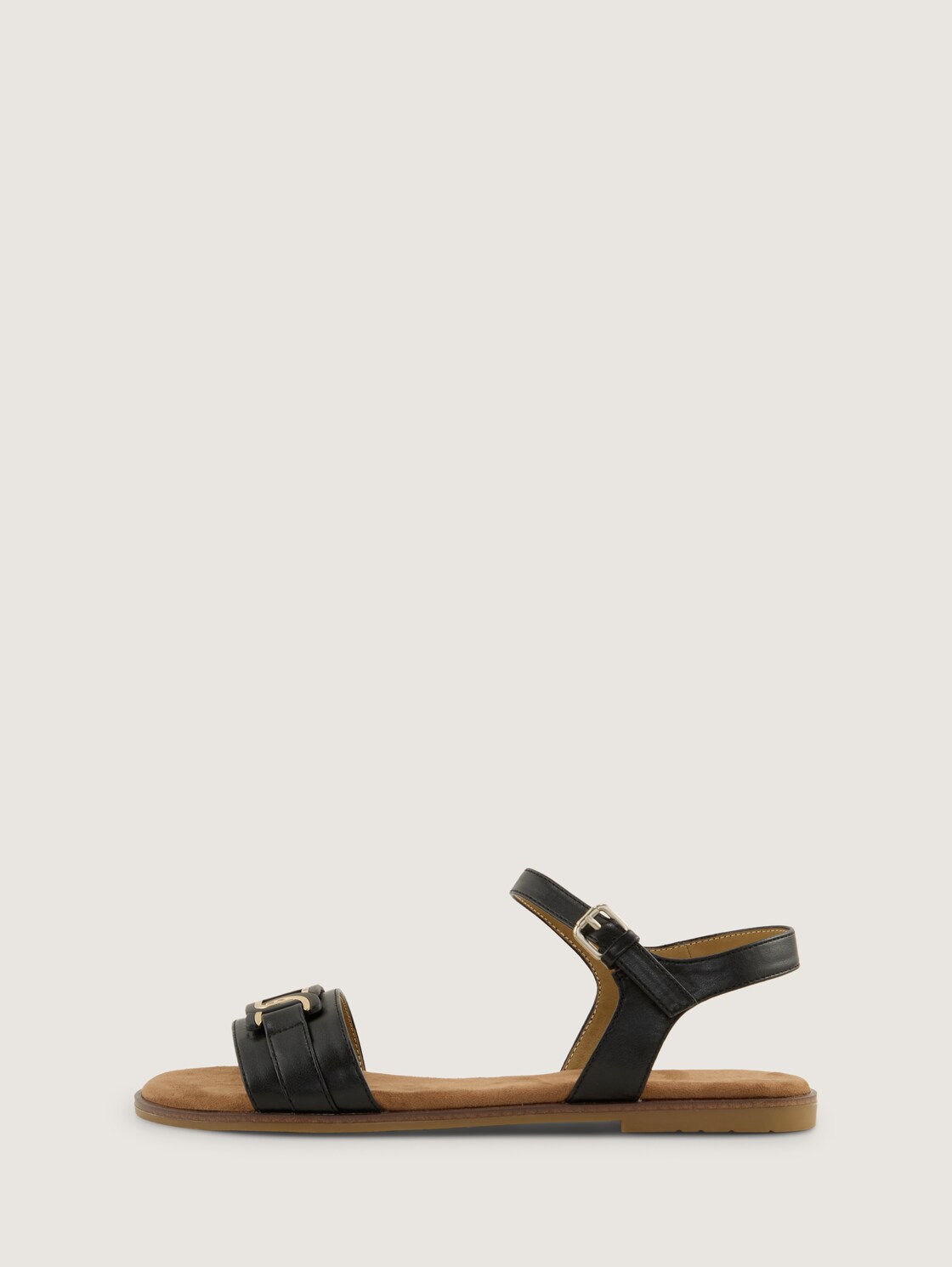 Flache Sandalen mit weicher Sohle - black - seitliche Produkt-Ansicht