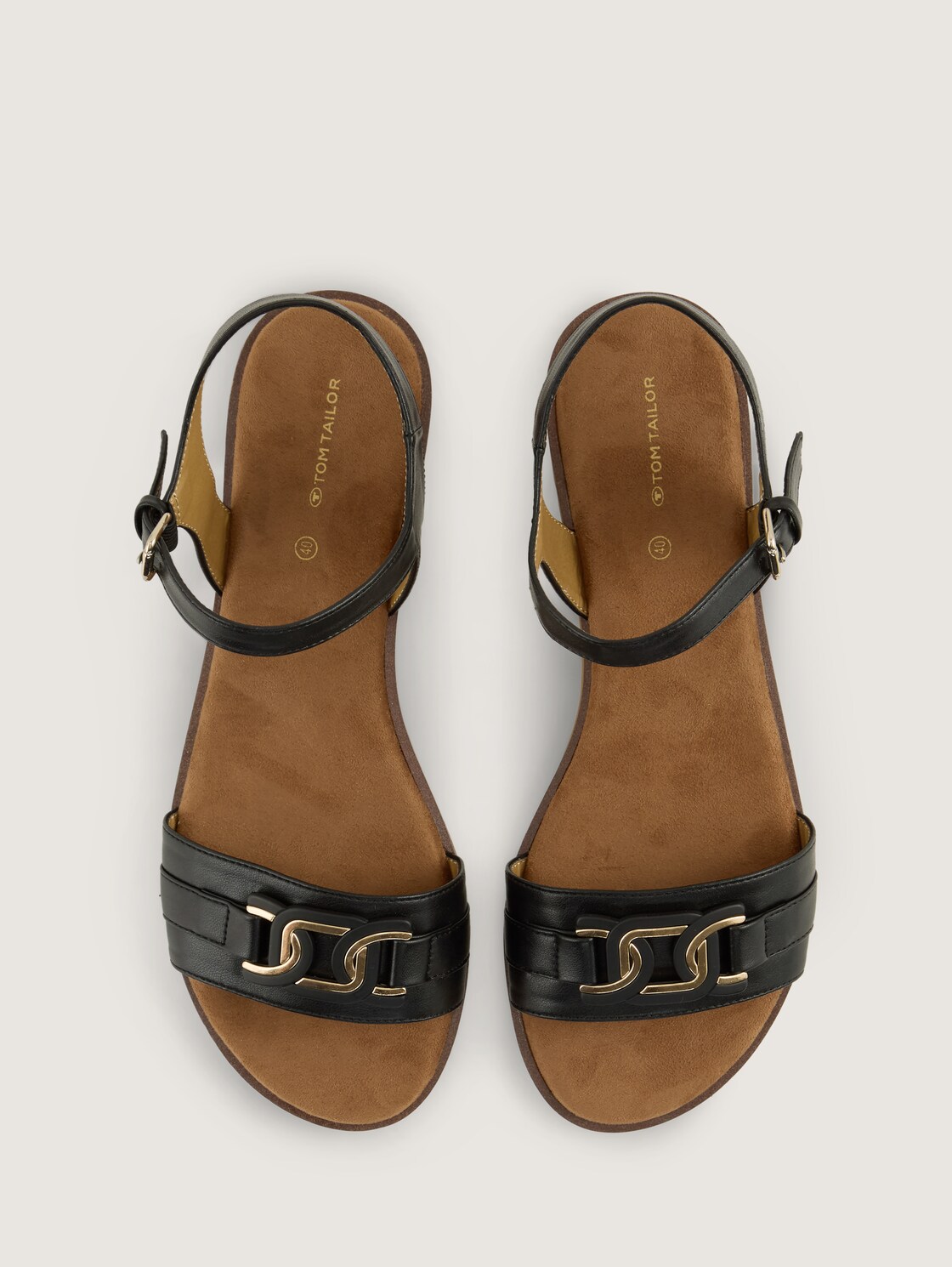 Flache Sandalen mit weicher Sohle - black - Produkt-Ansicht von oben 