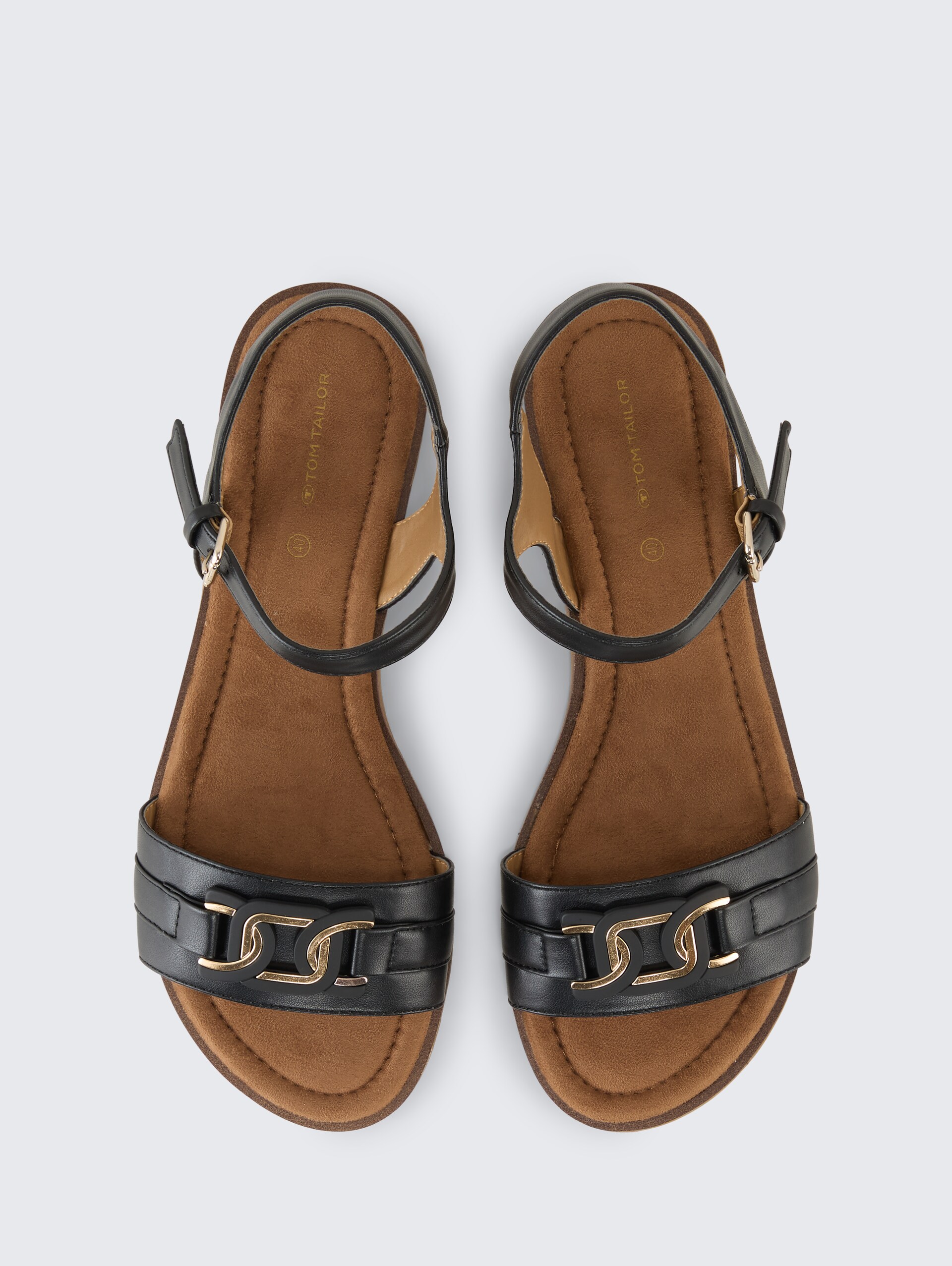 Flache Sandalen mit weicher Sohle - black - Produkt-Ansicht von oben 