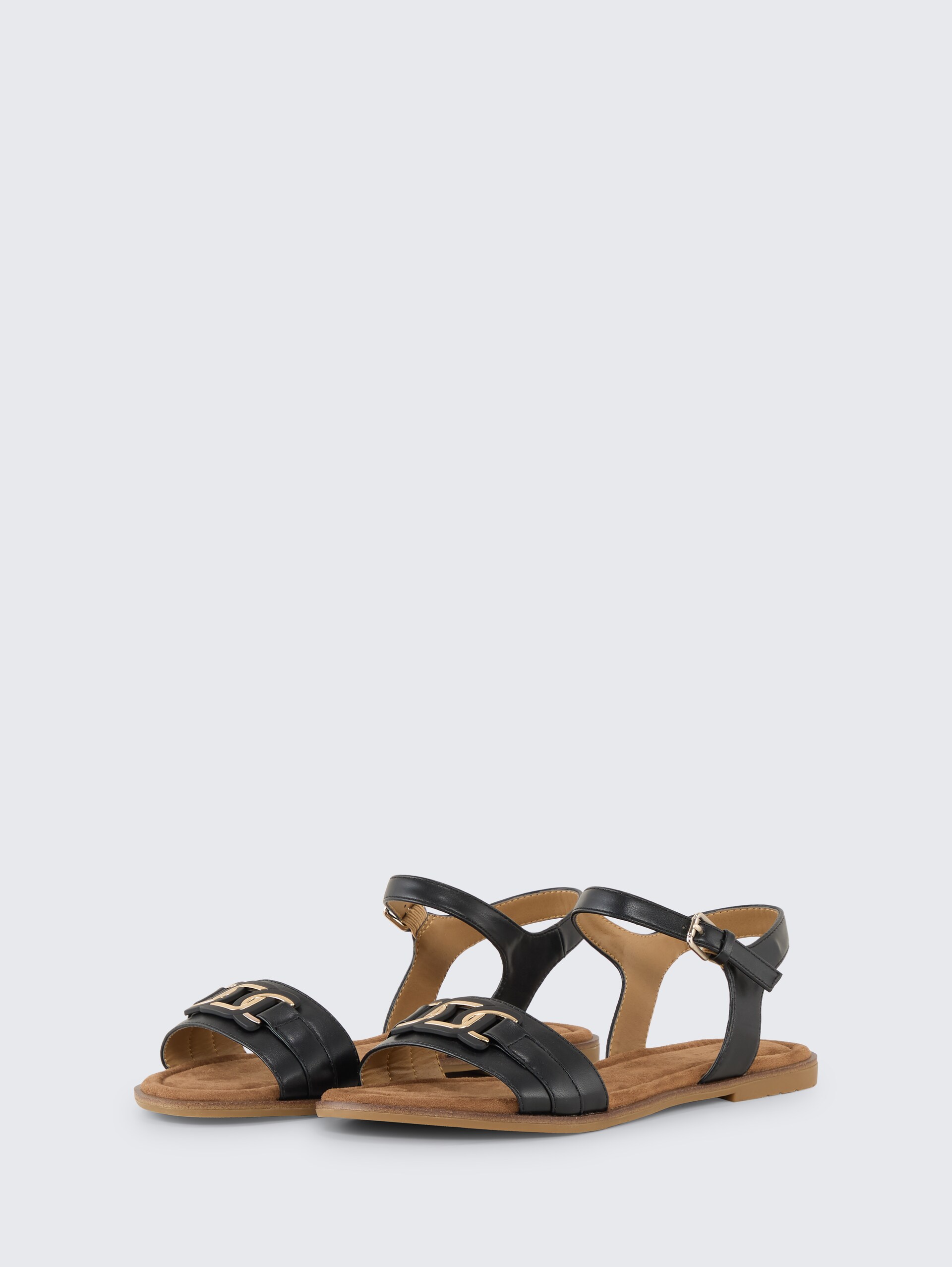 Flache Sandalen mit weicher Sohle - black - seitliche Produkt-Ansicht