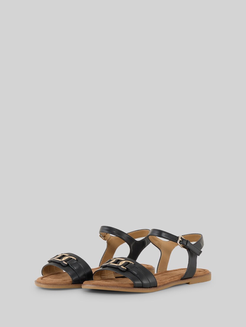 Flache Sandalen mit weicher Sohle von Women, black