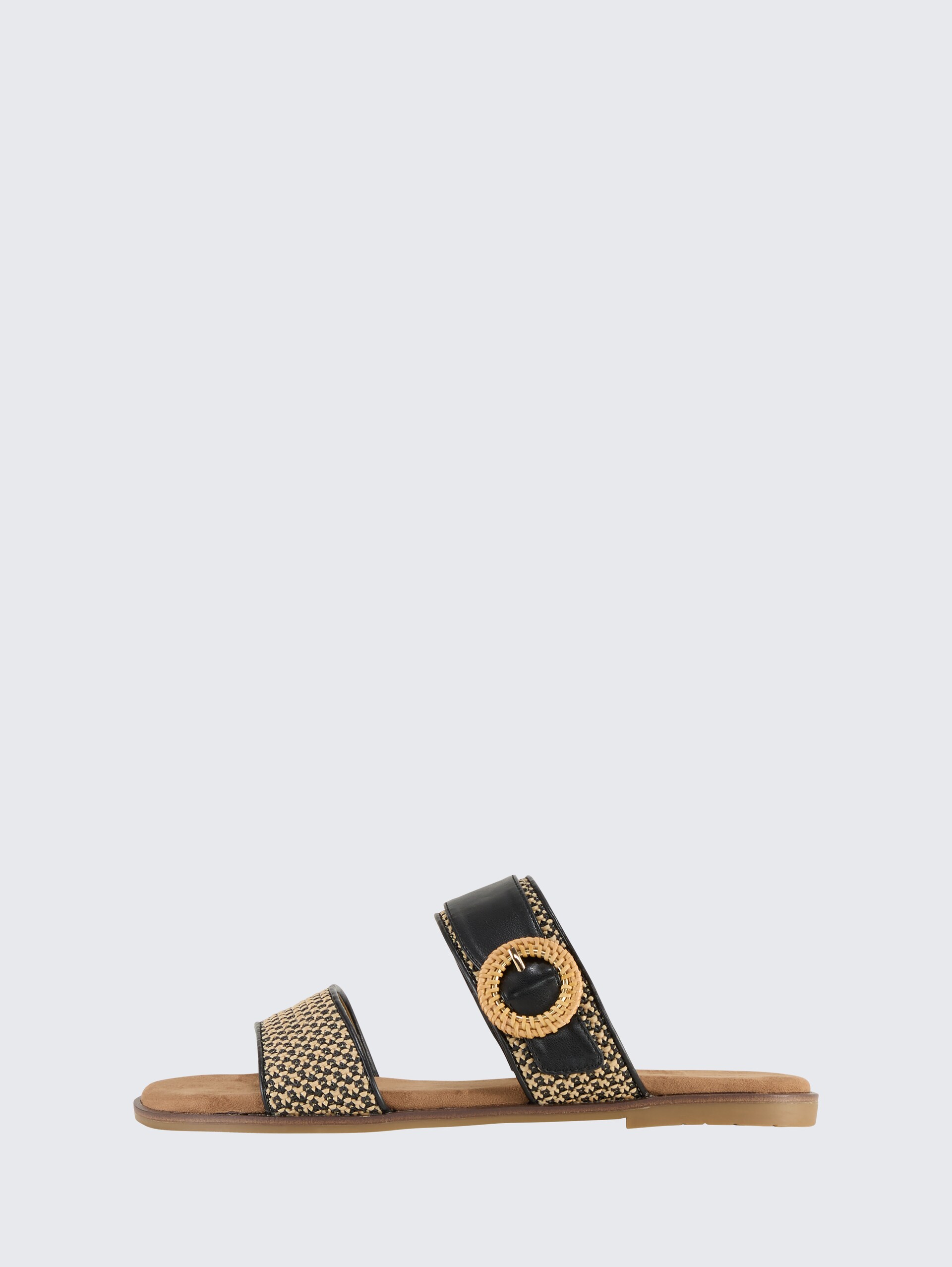 Flache Sandalen mit Flechtmuster - black - seitliche Produkt-Ansicht