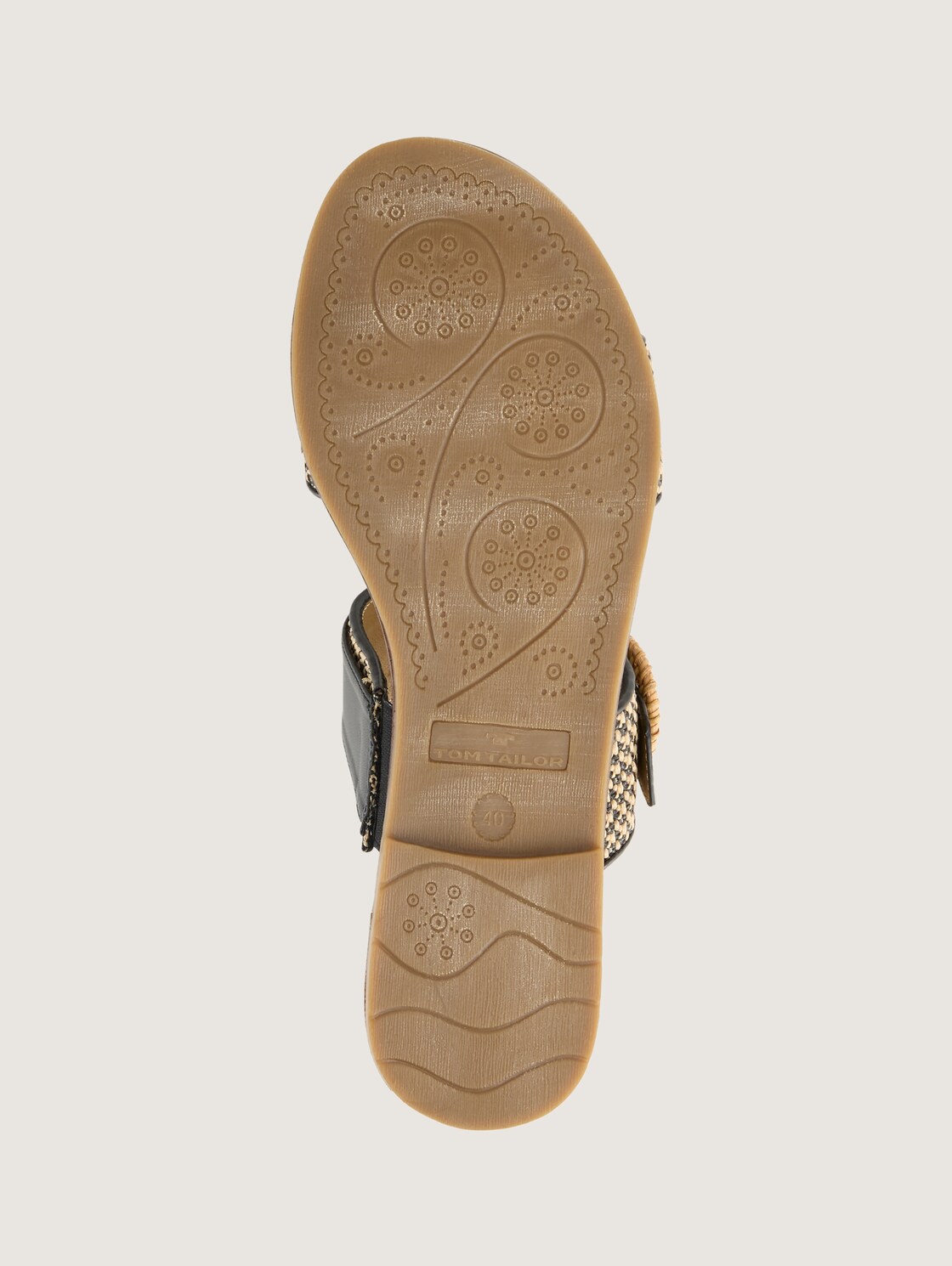 Flache Sandalen mit Flechtmuster - black - Produkt-Ansicht Sohle