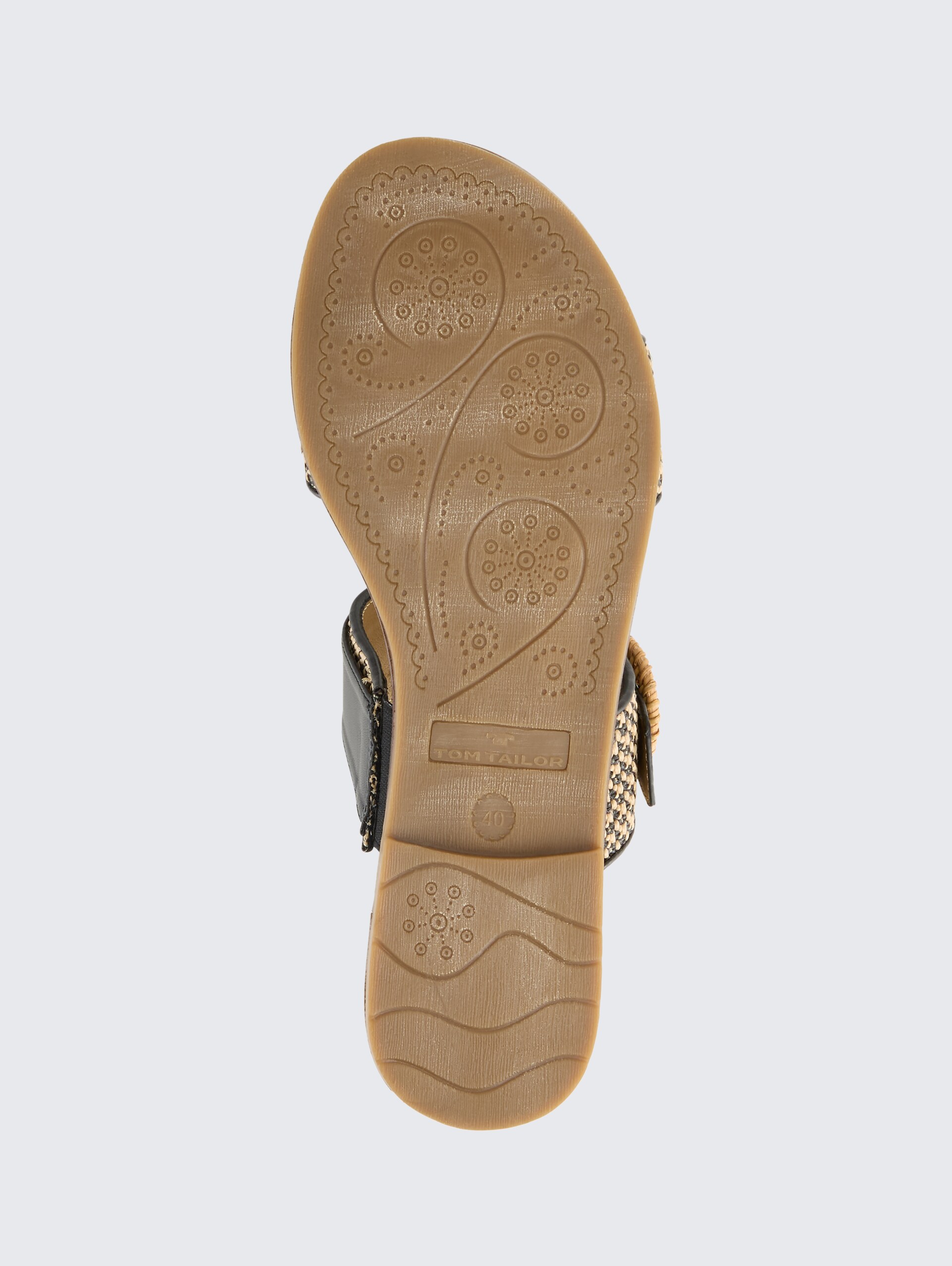 Flache Sandalen mit Flechtmuster - black - Produkt-Ansicht Sohle