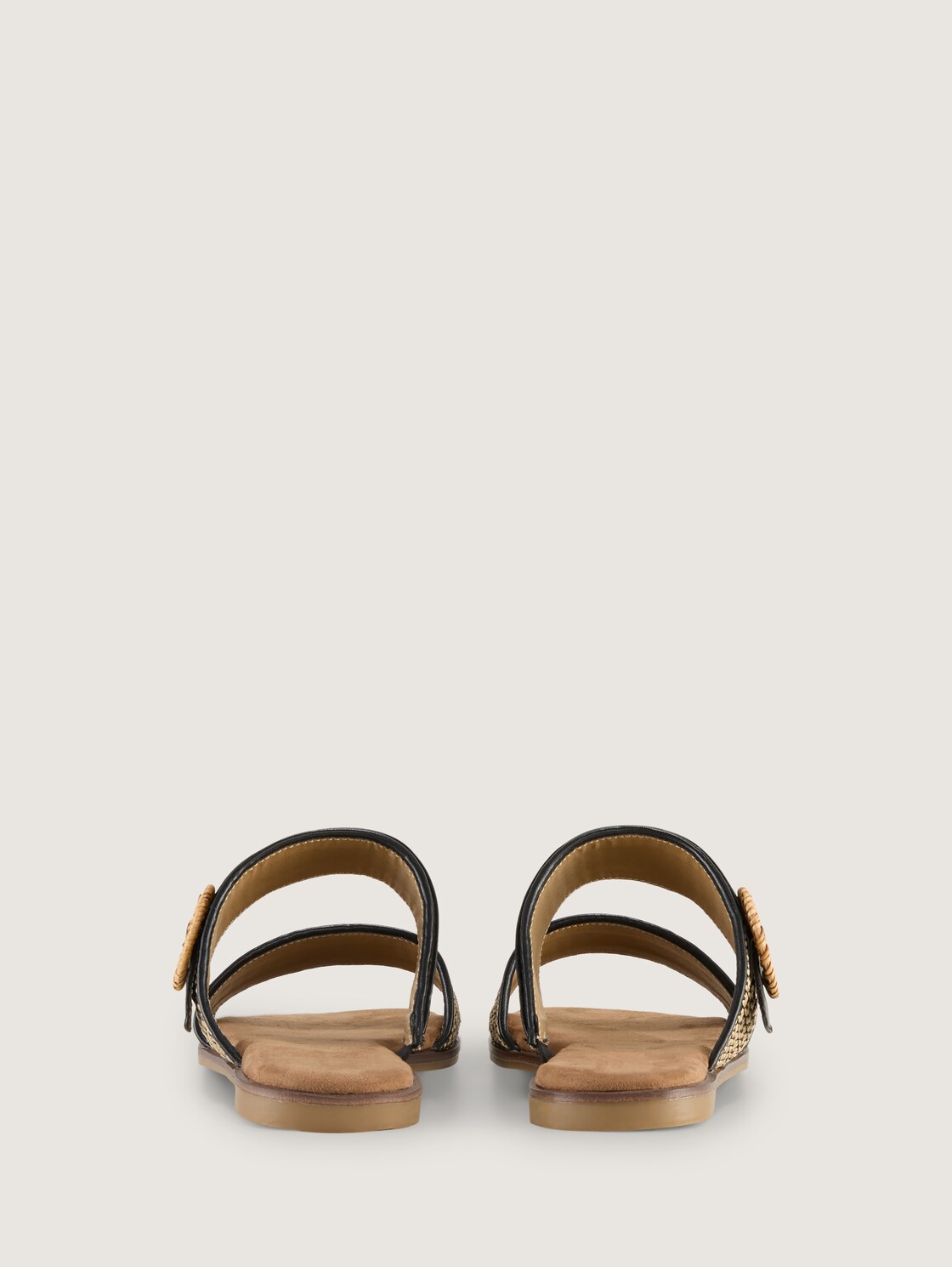 Flache Sandalen mit Flechtmuster - black - Produkt-Rückansicht