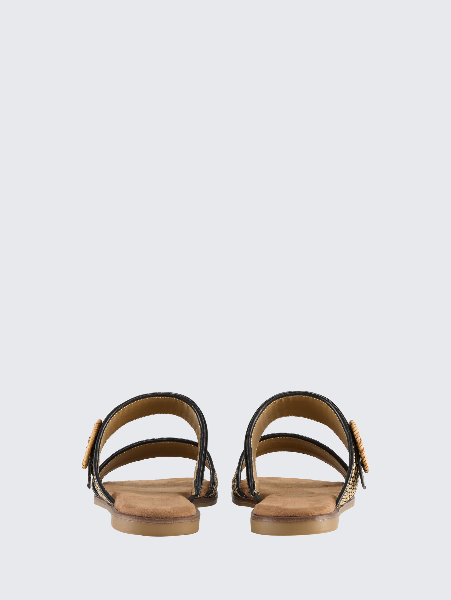 Flache Sandalen mit Flechtmuster - black - Produkt-Rückansicht