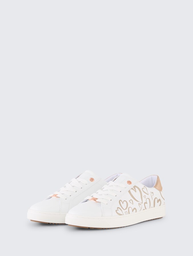 Sneakers met hartjesprint door Women, white