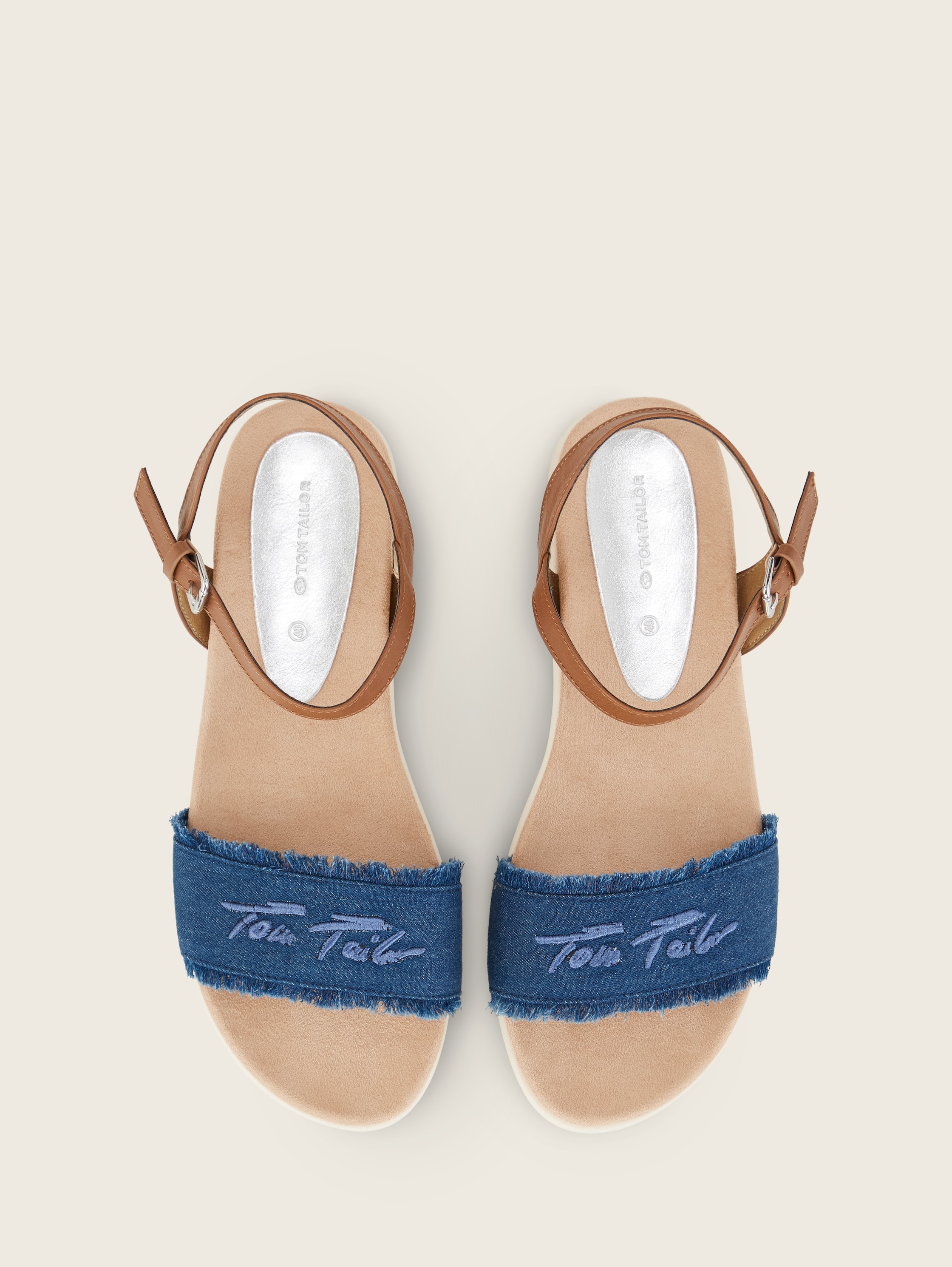 Sandale mit Logoprint - sky -