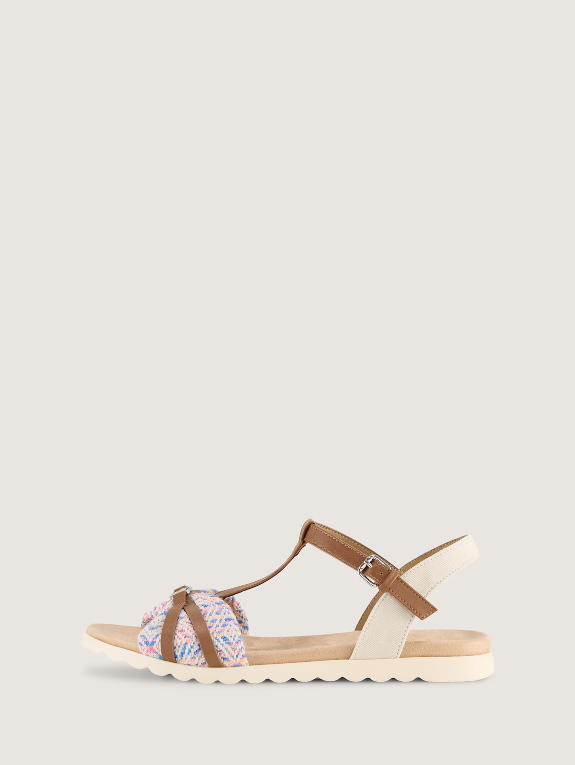 Flache Sandalen mit Flechtmuster - blue-multi - seitliche Produkt-Ansicht