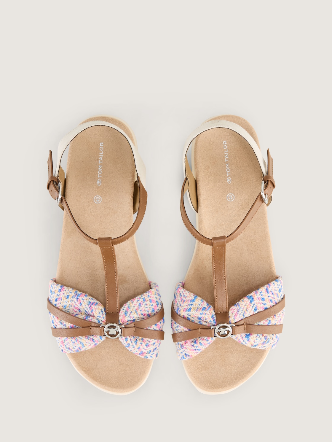 Flache Sandalen mit Flechtmuster - blue-multi - Produkt-Ansicht von oben 