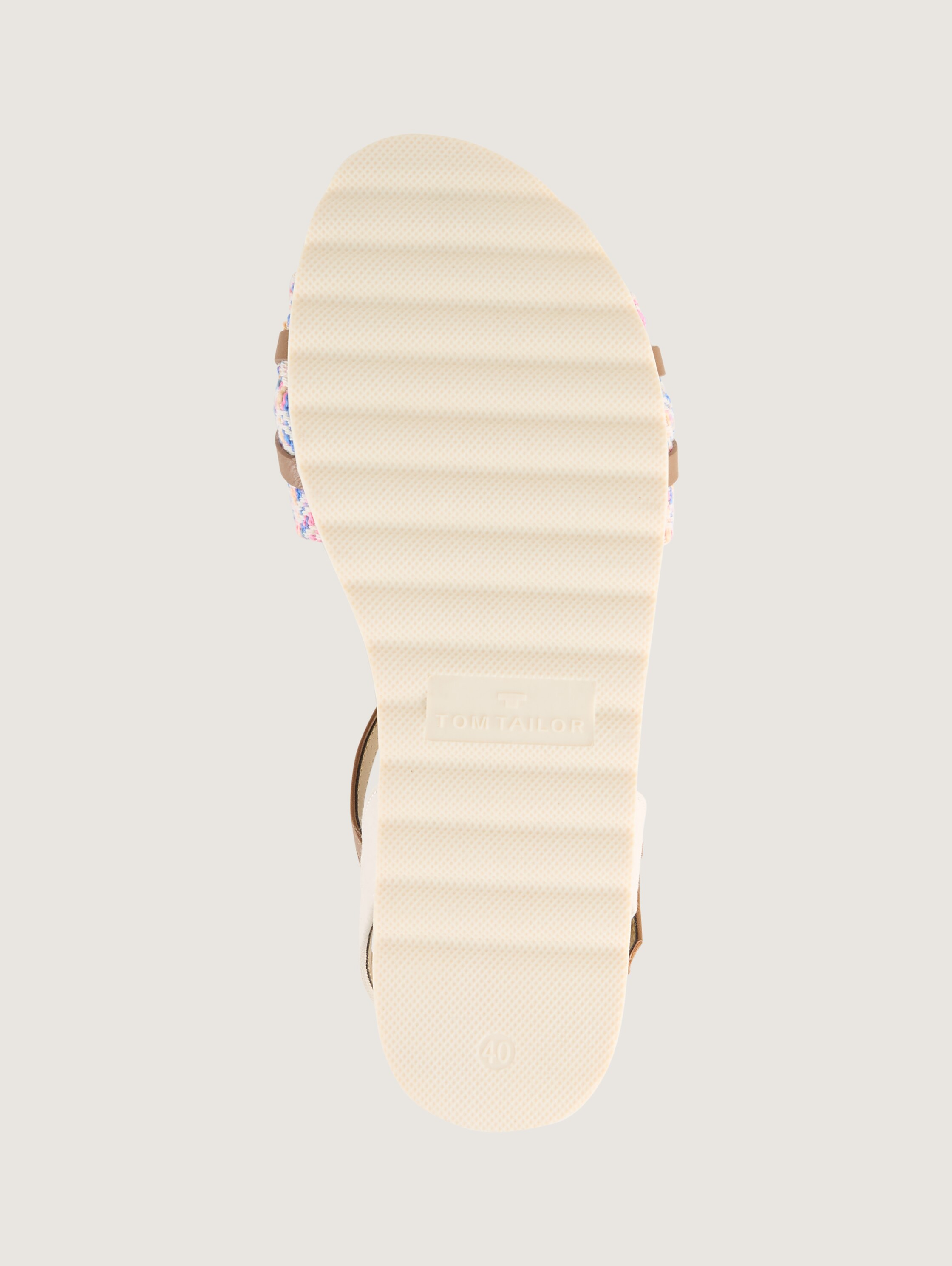 Flache Sandalen mit Flechtmuster - bluemulti - 