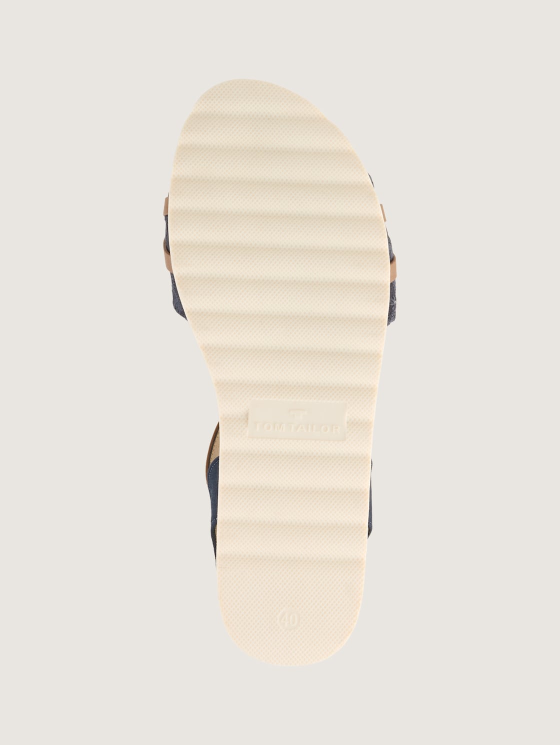 Flache Sandalen mit Stickereien - navy - Produkt-Ansicht Sohle