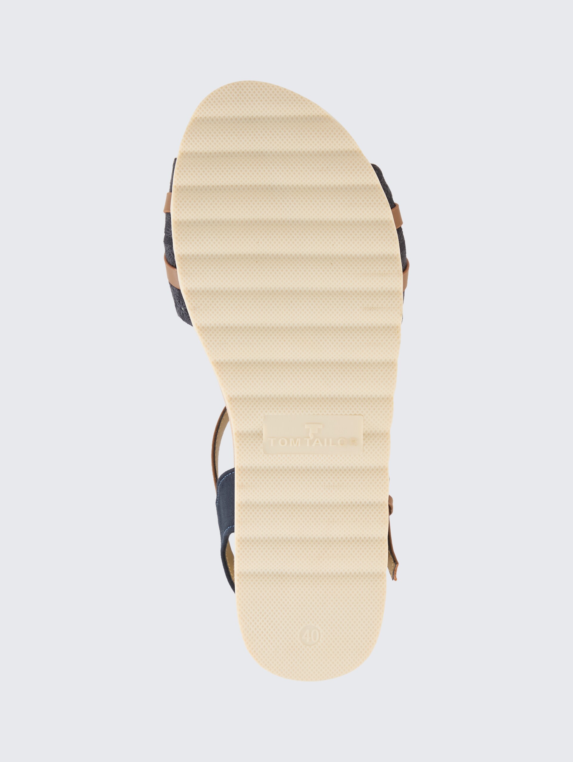 Flache Sandalen mit Stickereien - navy - Produkt-Ansicht Sohle