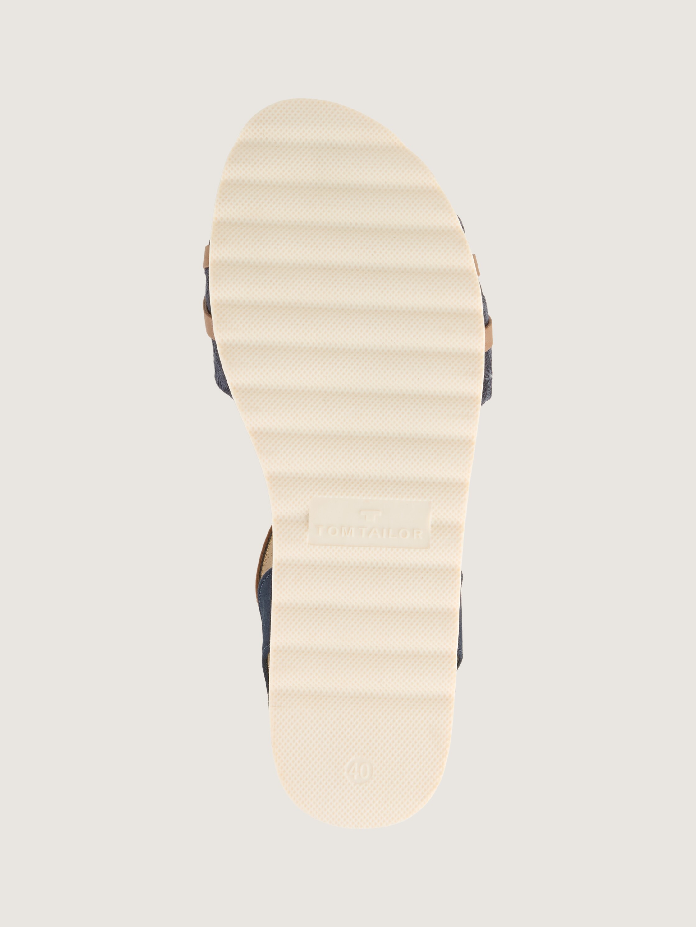 Flache Sandalen mit Stickereien - navy - 