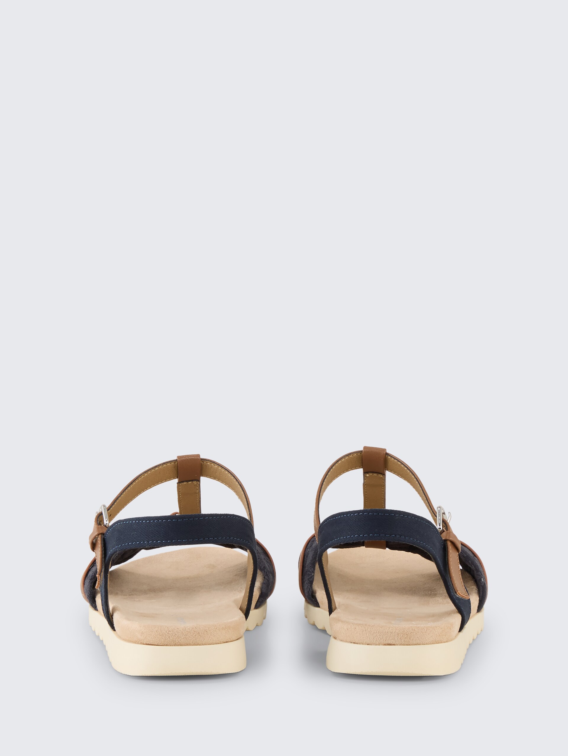 Flache Sandalen mit Stickereien - navy - Produkt-Rückansicht