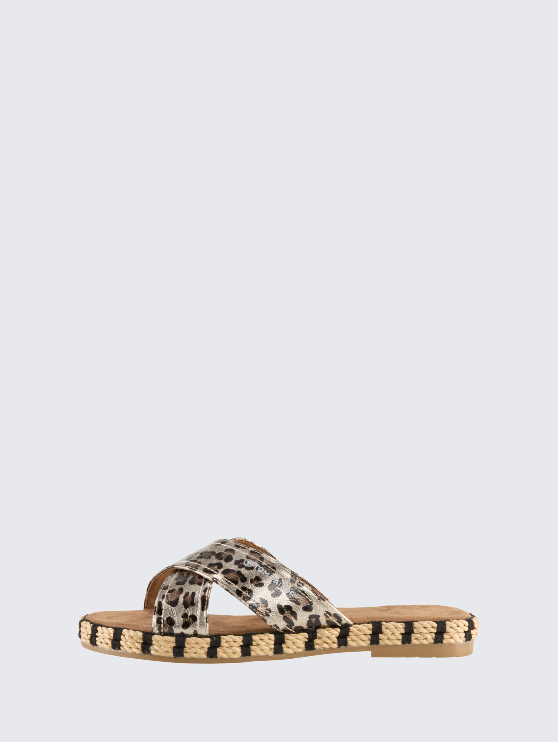 Flache Sandalen mit Animal-Print - silver - seitliche Produkt-Ansicht