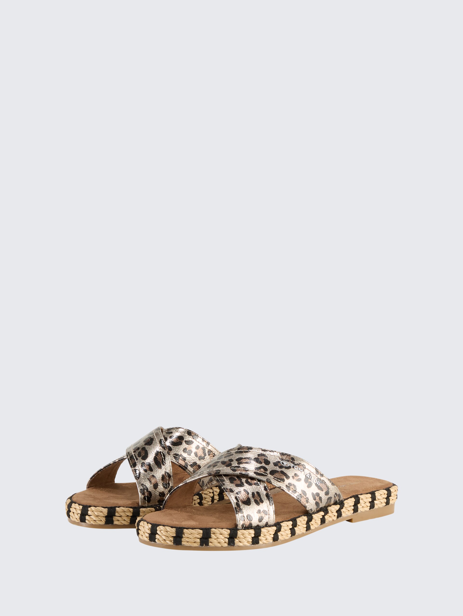 Flache Sandalen mit Animal-Print - silver - seitliche Produkt-Ansicht