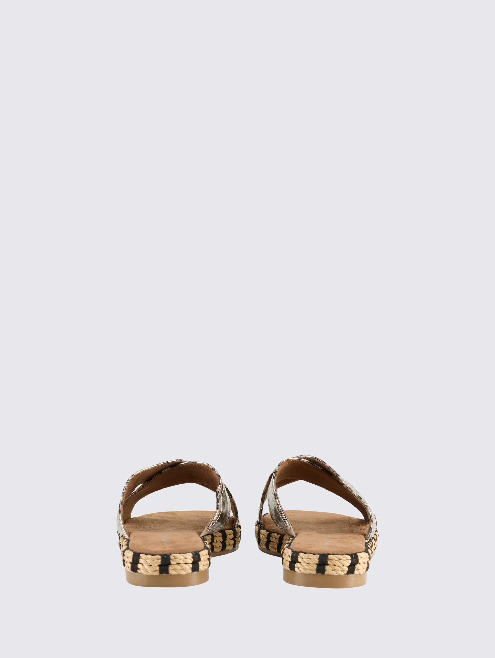 Flache Sandalen mit Animal-Print - silver - Produkt-Rückansicht