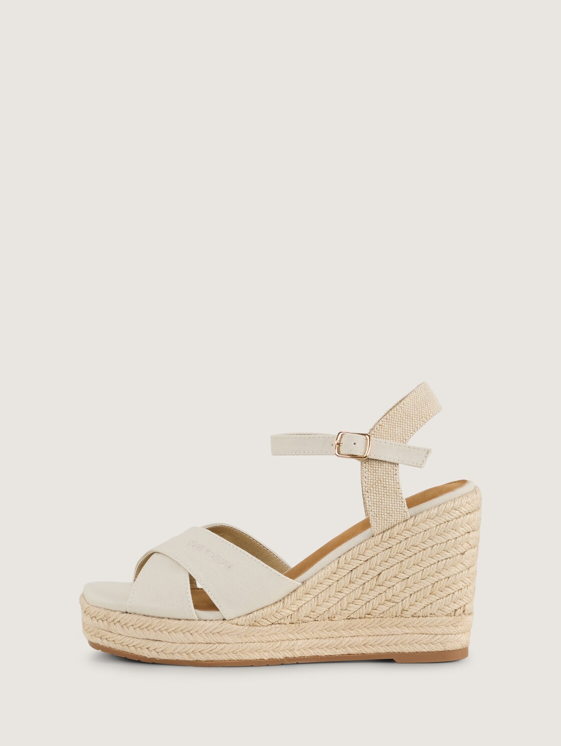 Sandalen mit Keilabsatz - offwhite - seitliche Produkt-Ansicht