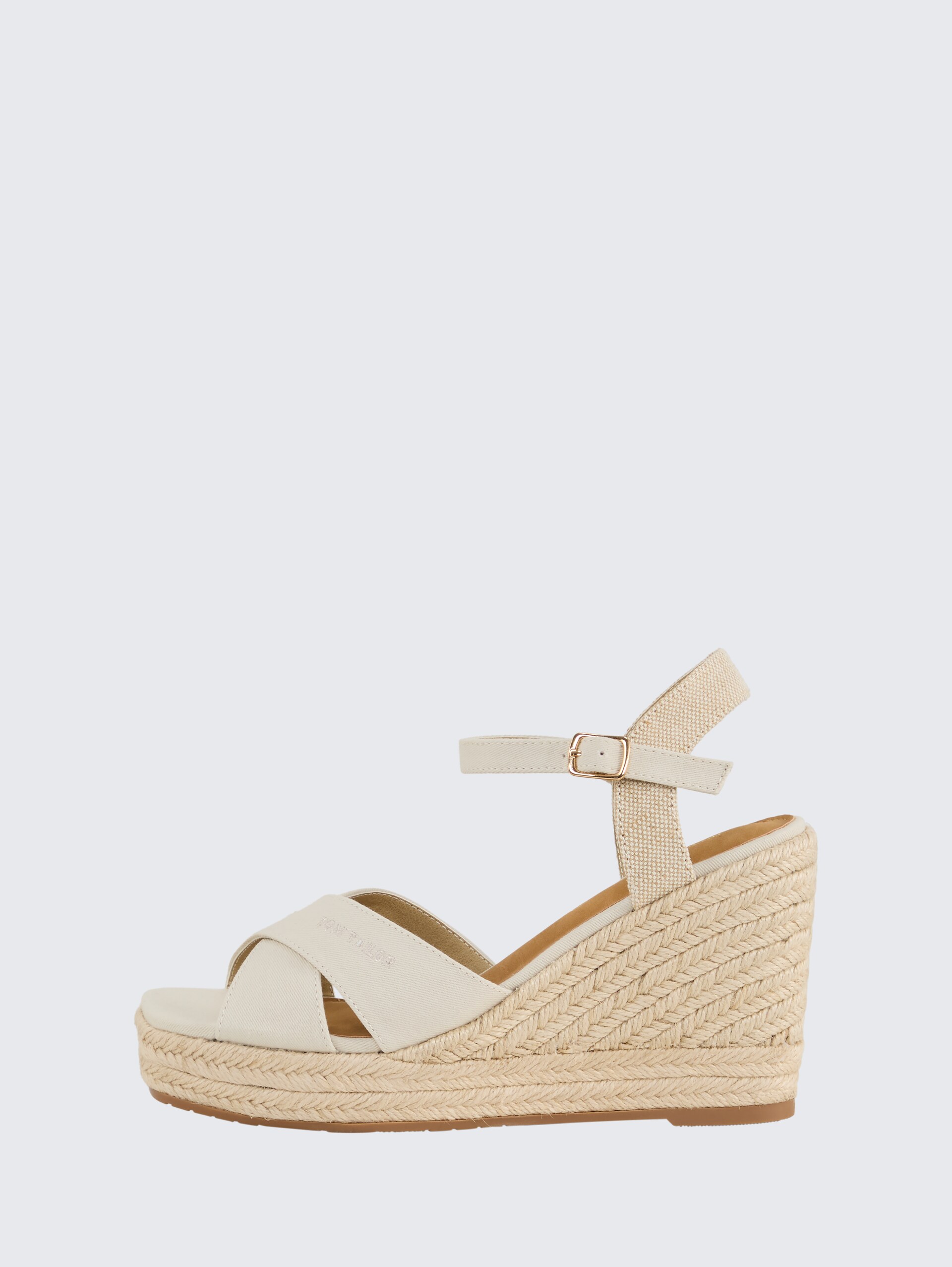 Sandalen mit Keilabsatz - offwhite - seitliche Produkt-Ansicht