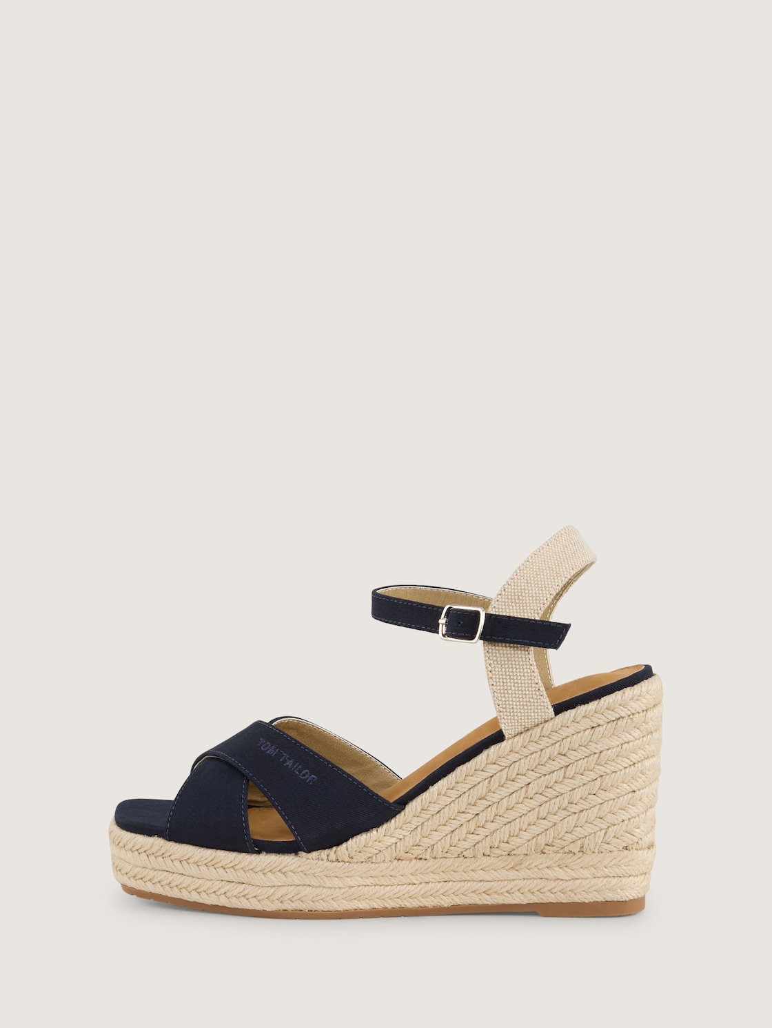 Sandalen mit Keilabsatz - navy - seitliche Produkt-Ansicht