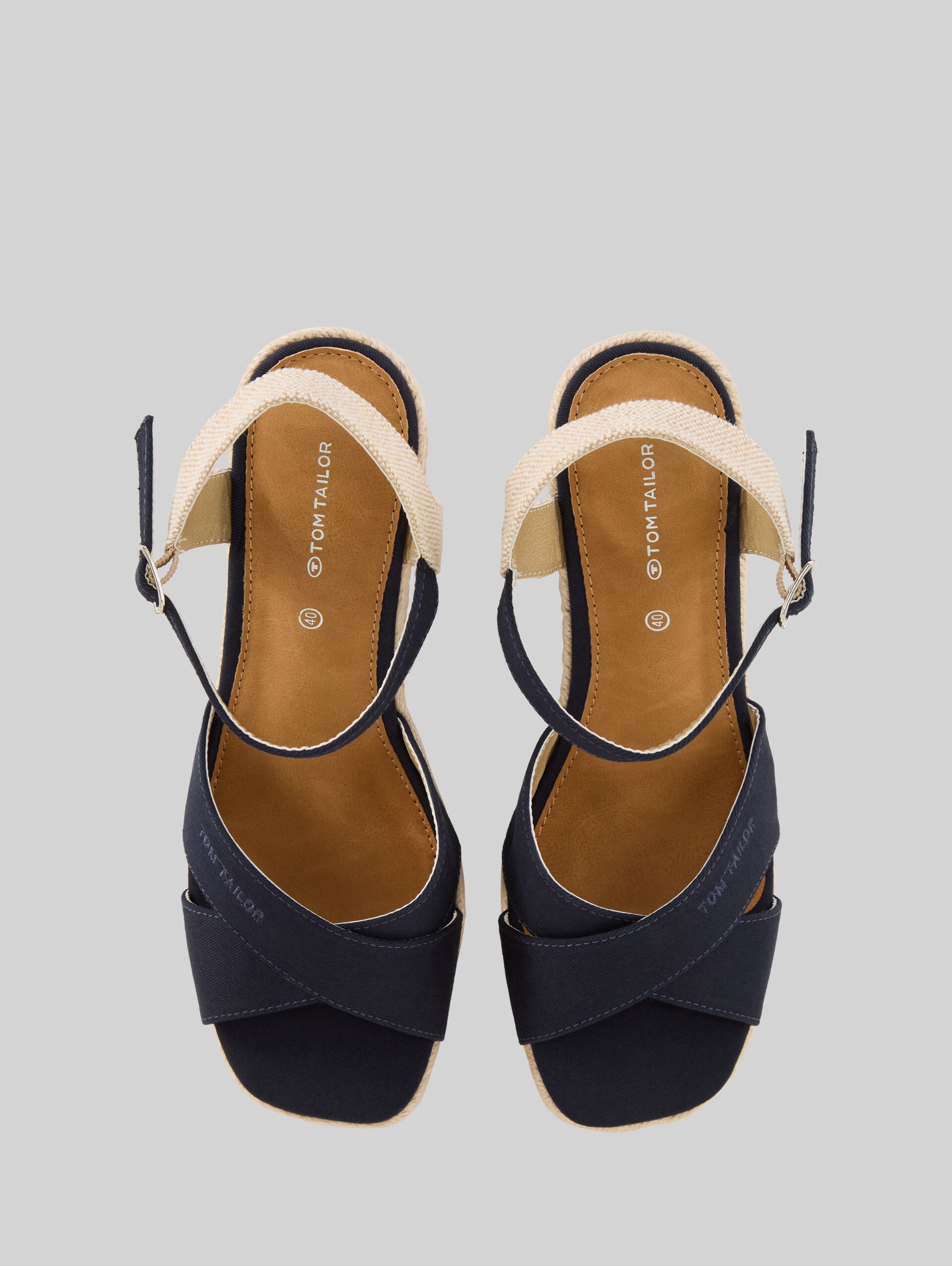 Sandals with wedge heels - navy - Product view from top 