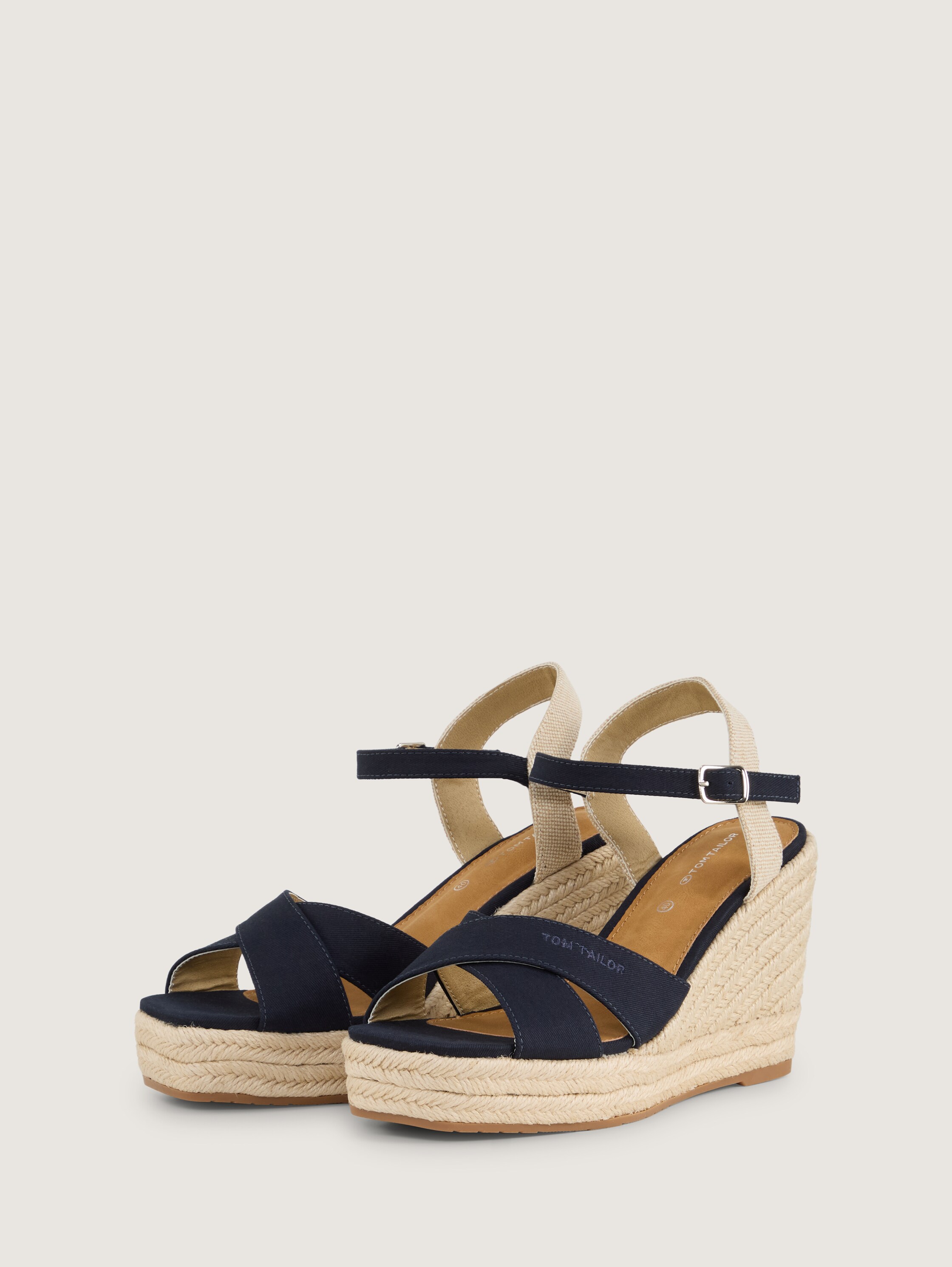 Sandalen met sleehak - navy - 