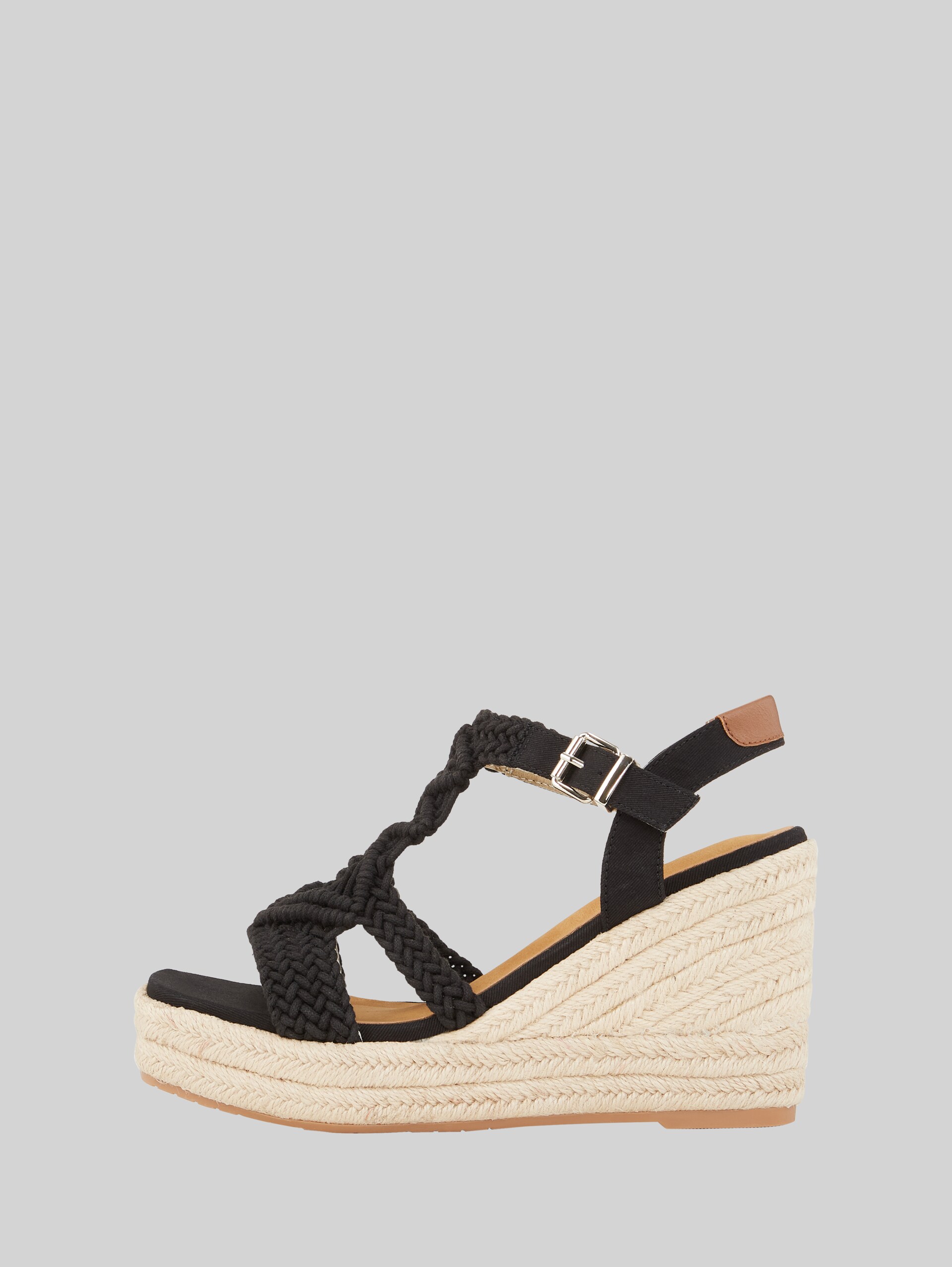 Keilsandalette mit geflochtenen Details - black - seitliche Produkt-Ansicht