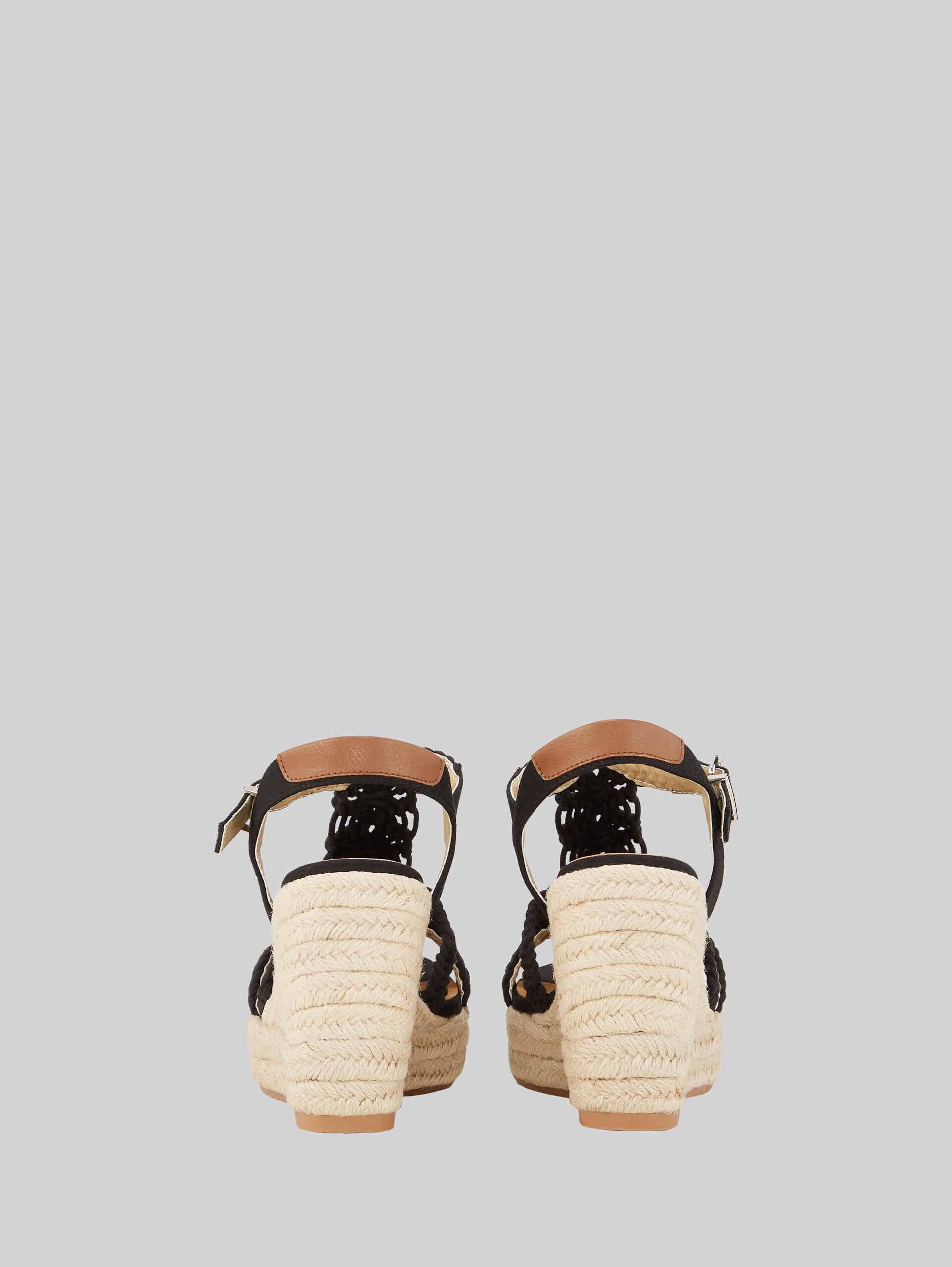 Keilsandalette mit geflochtenen Details - black - Produkt-Rückansicht