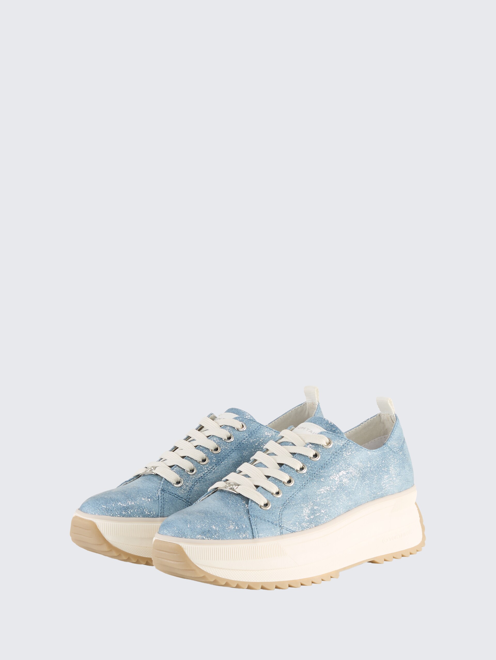 Sneaker mit Plateau - jeans - seitliche Produkt-Ansicht