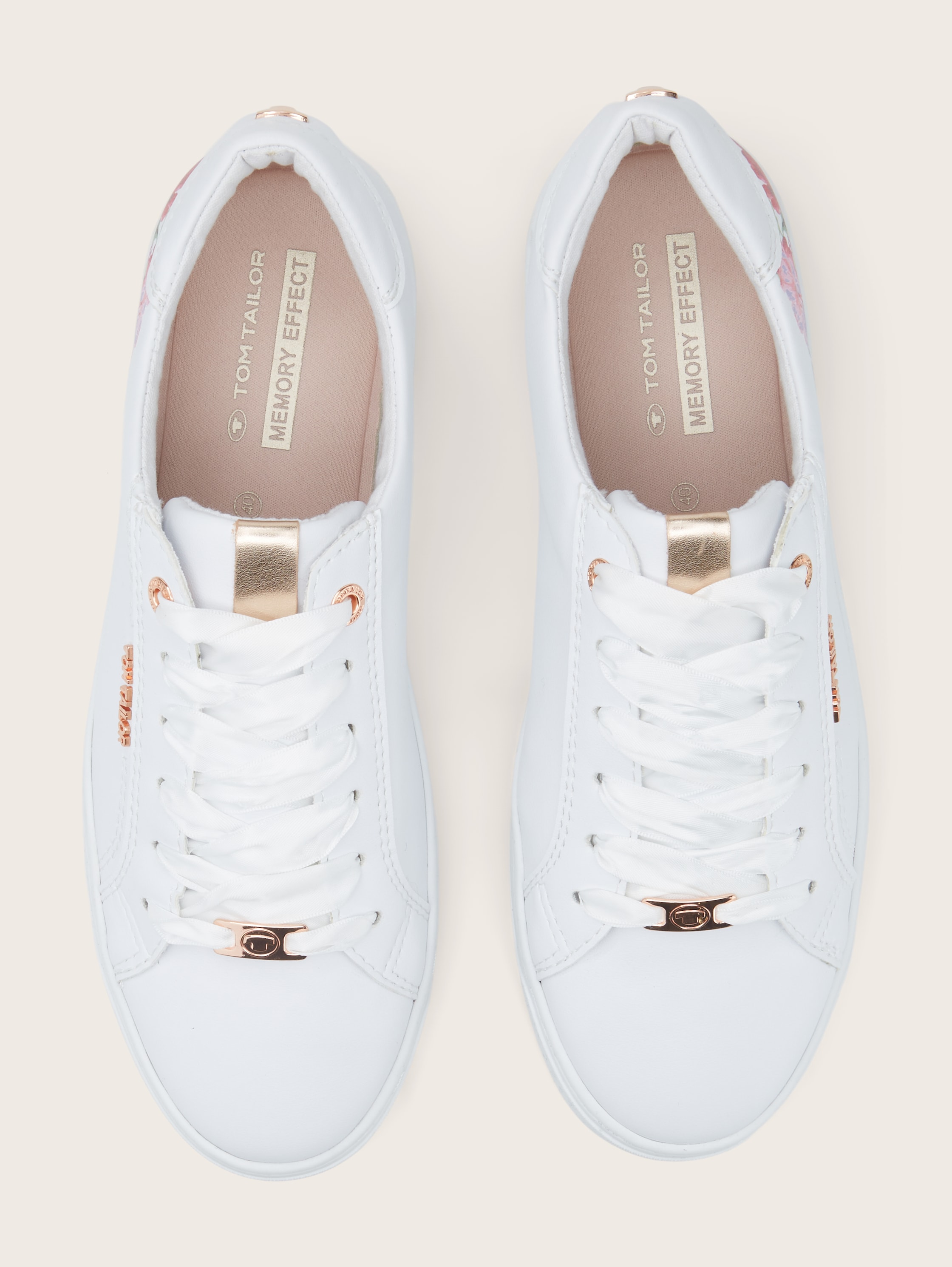 Sneaker mit Blumen-Print - white - Produkt-Ansicht von oben