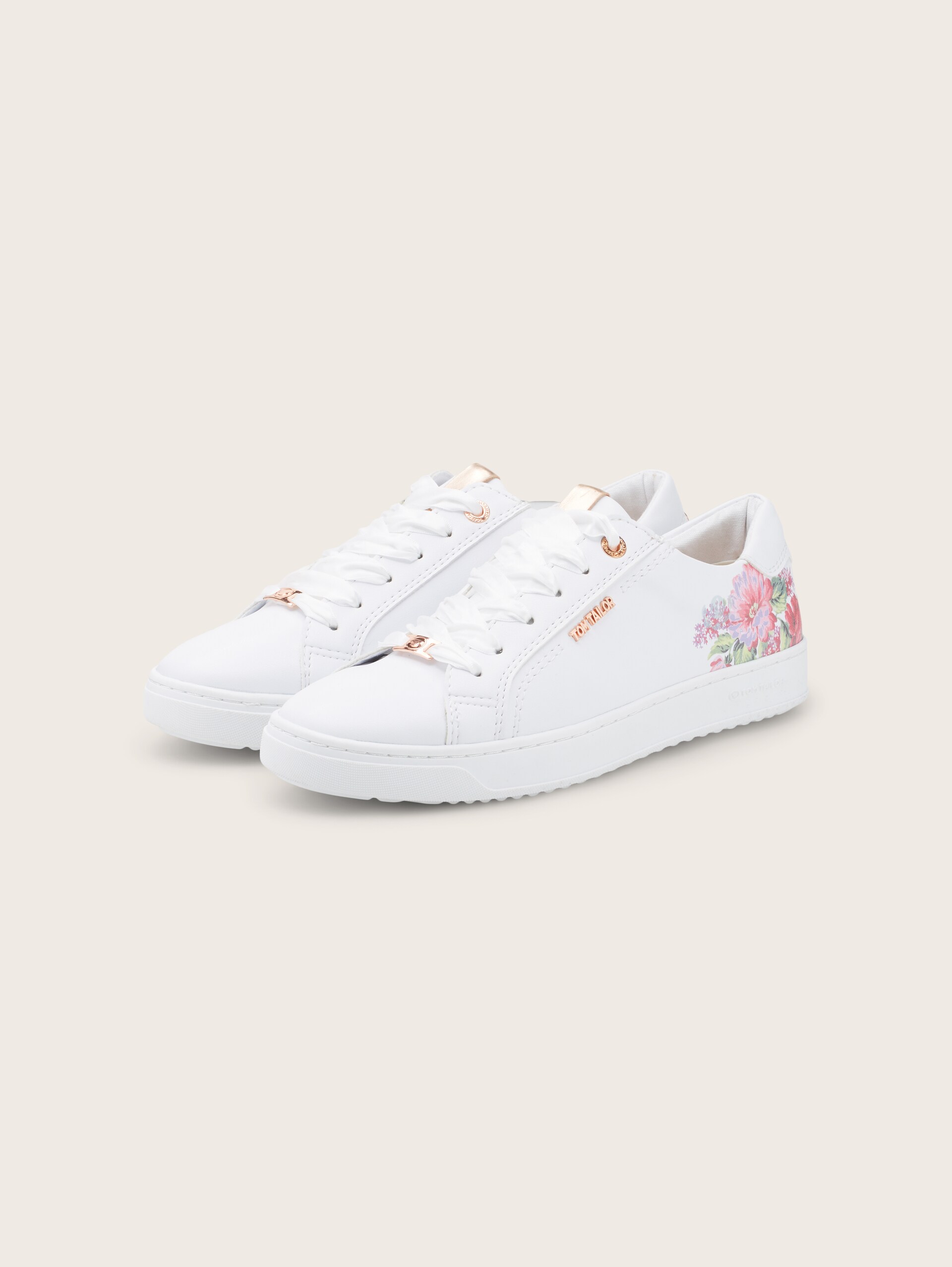 Sneaker mit Blumen-Print - white - seitliche Produkt-Ansicht