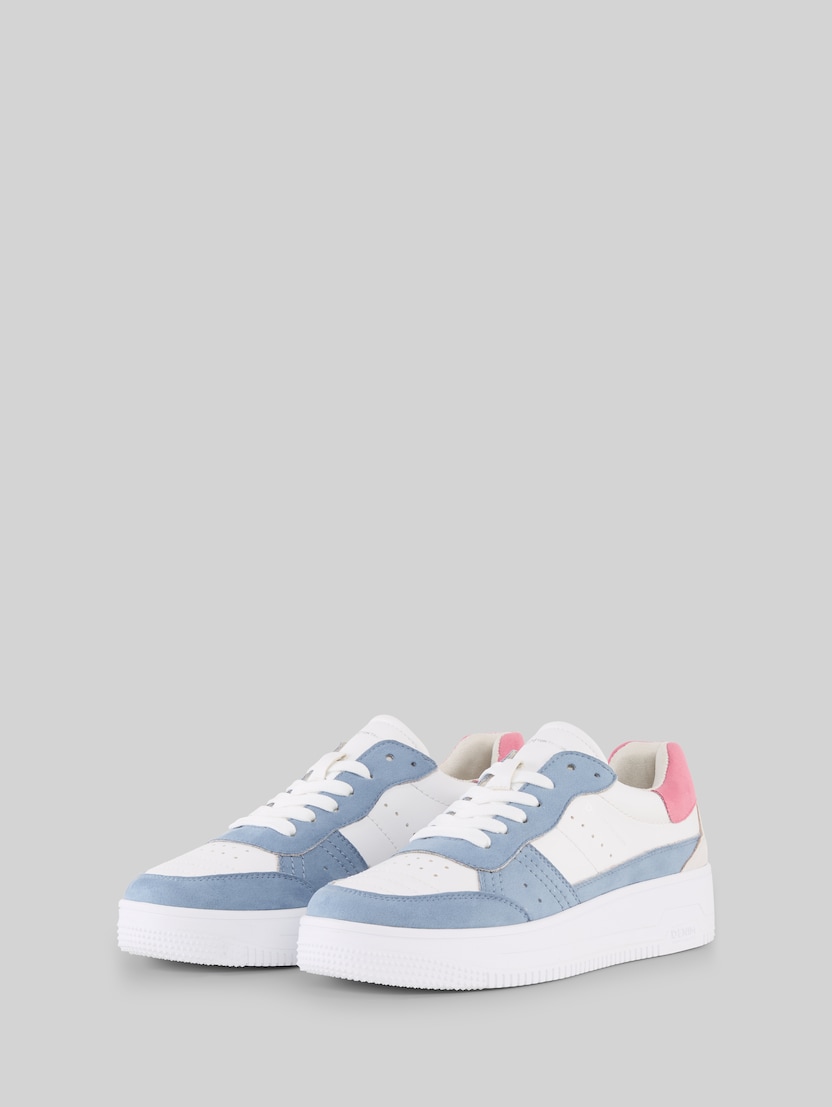 Sneakers with color blocking by Denim Female, Sky-white
