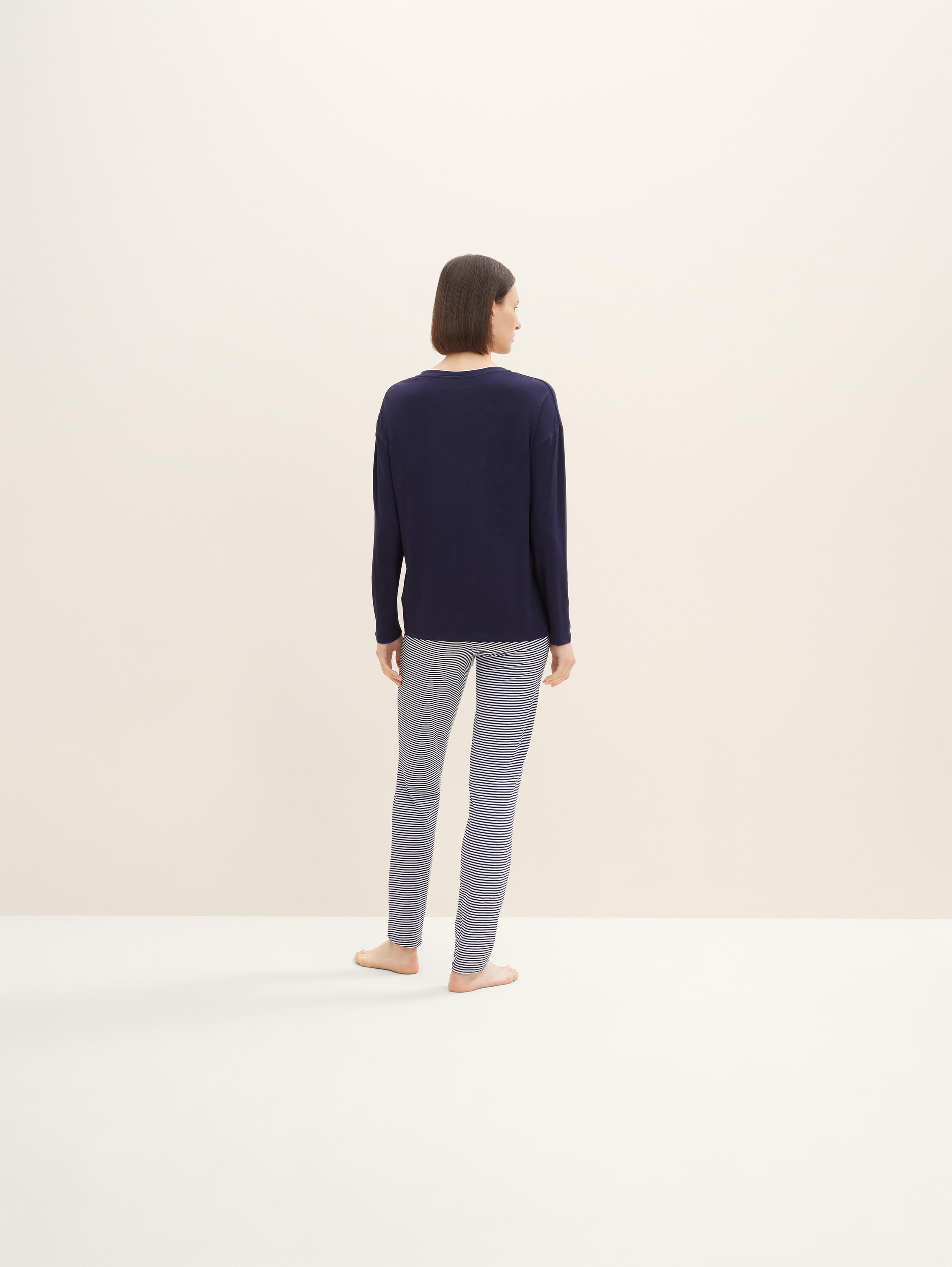 Pyjama-Set mit Streifenhose - blue_ring - 