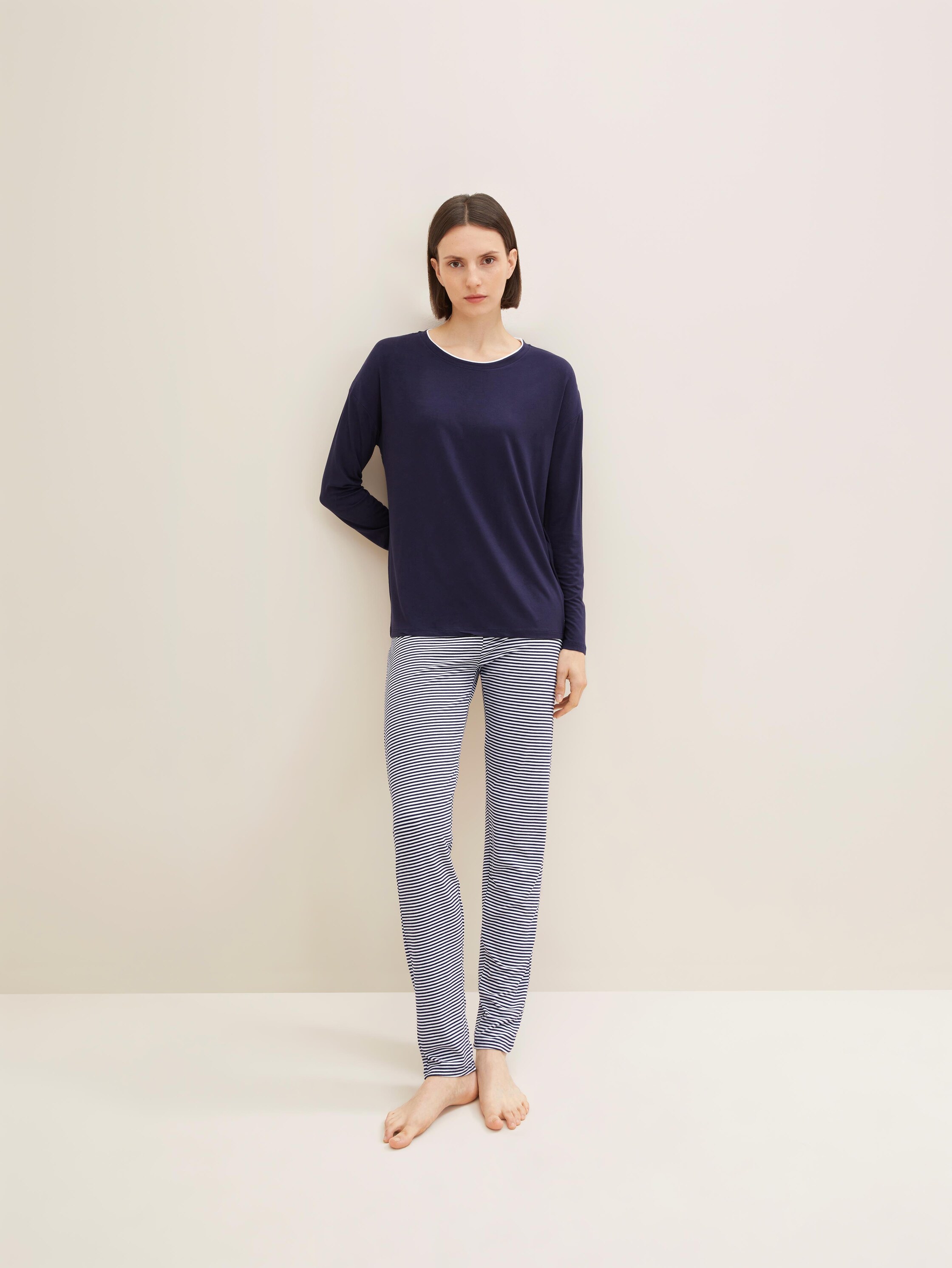 Pyjama-Set mit Streifenhose - blue_ring - 