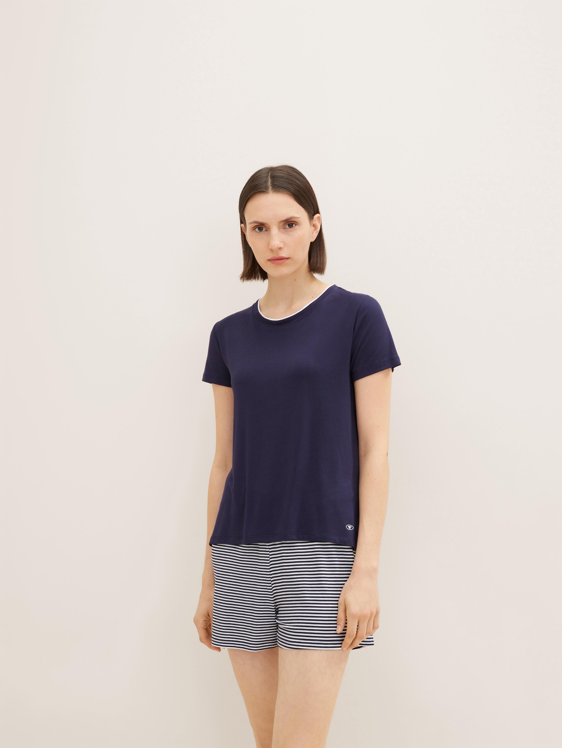 Pyjamaset met gestreept patroon - blue ring - Model vooraanzicht