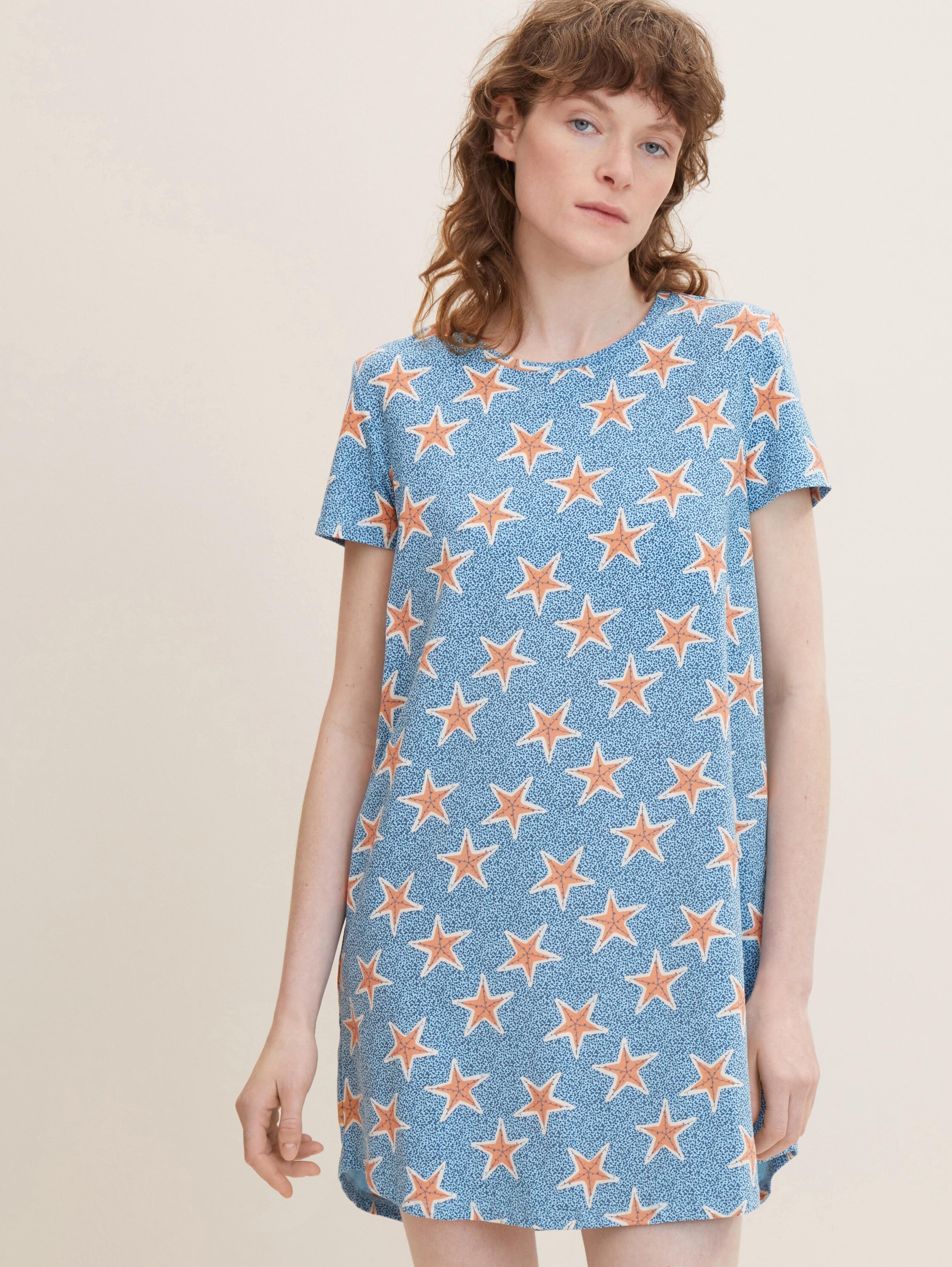 nachthemd met patroon - blue allover