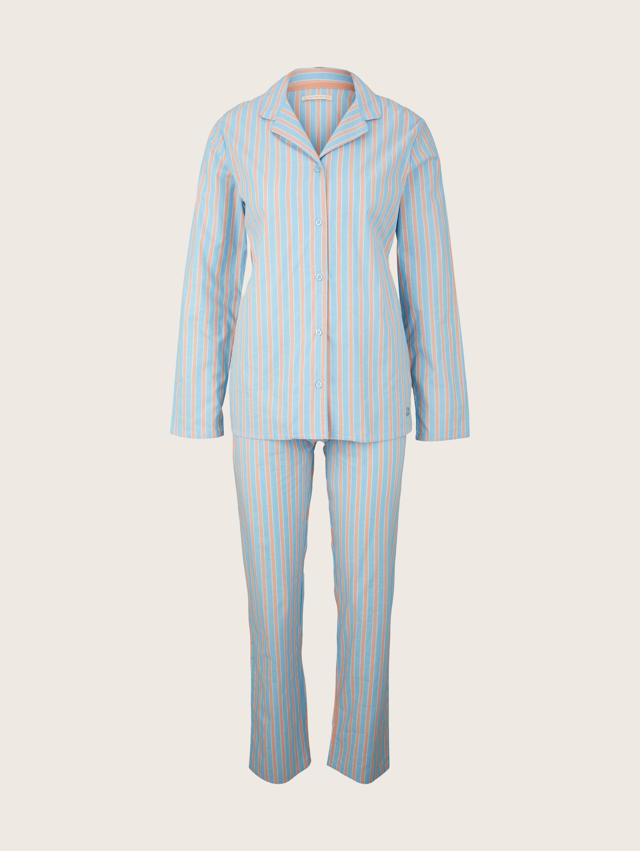 Pyjama-Set mit Streifenmuster - blue stripes - Vorder-Produkt-Ansicht